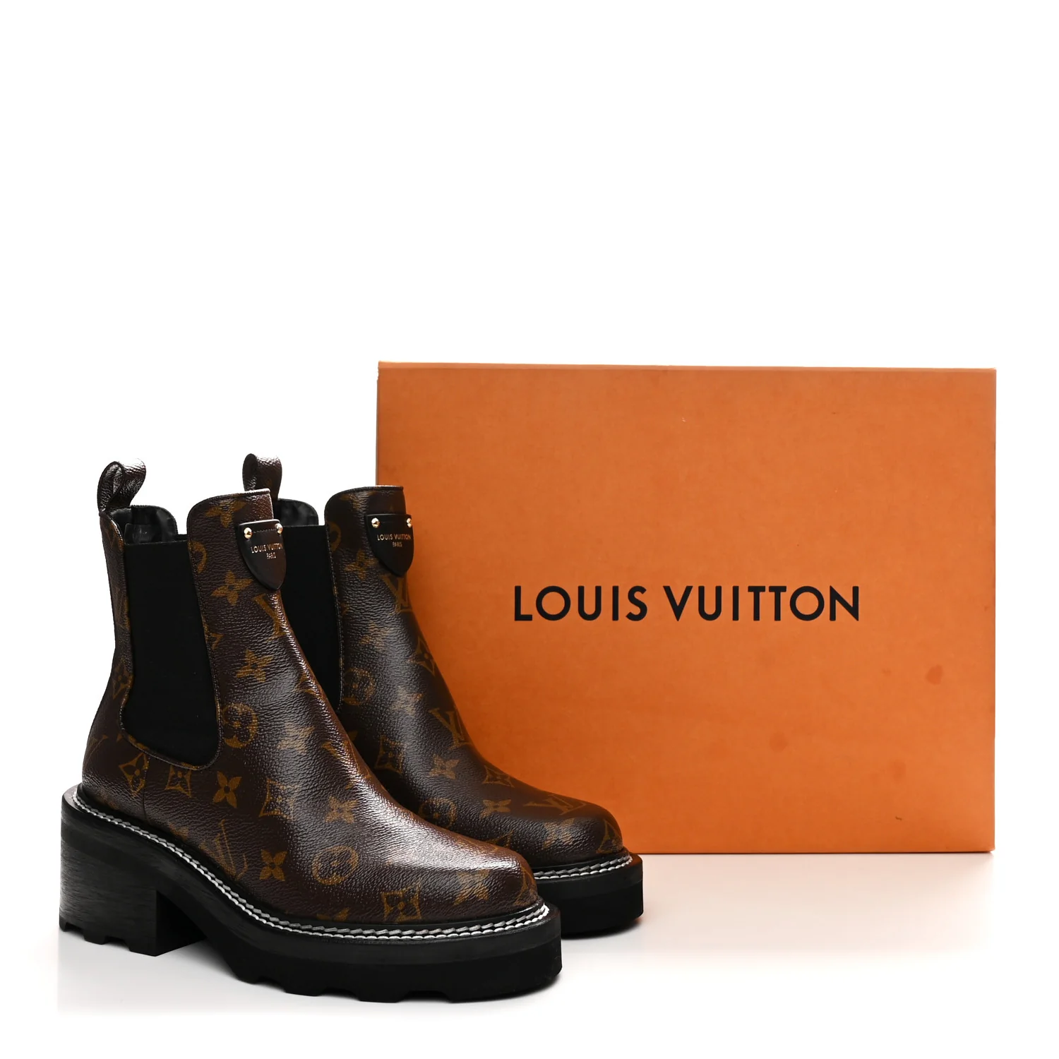 Patent Monogram LV Beaubourg Ankle Boots 37 Black
