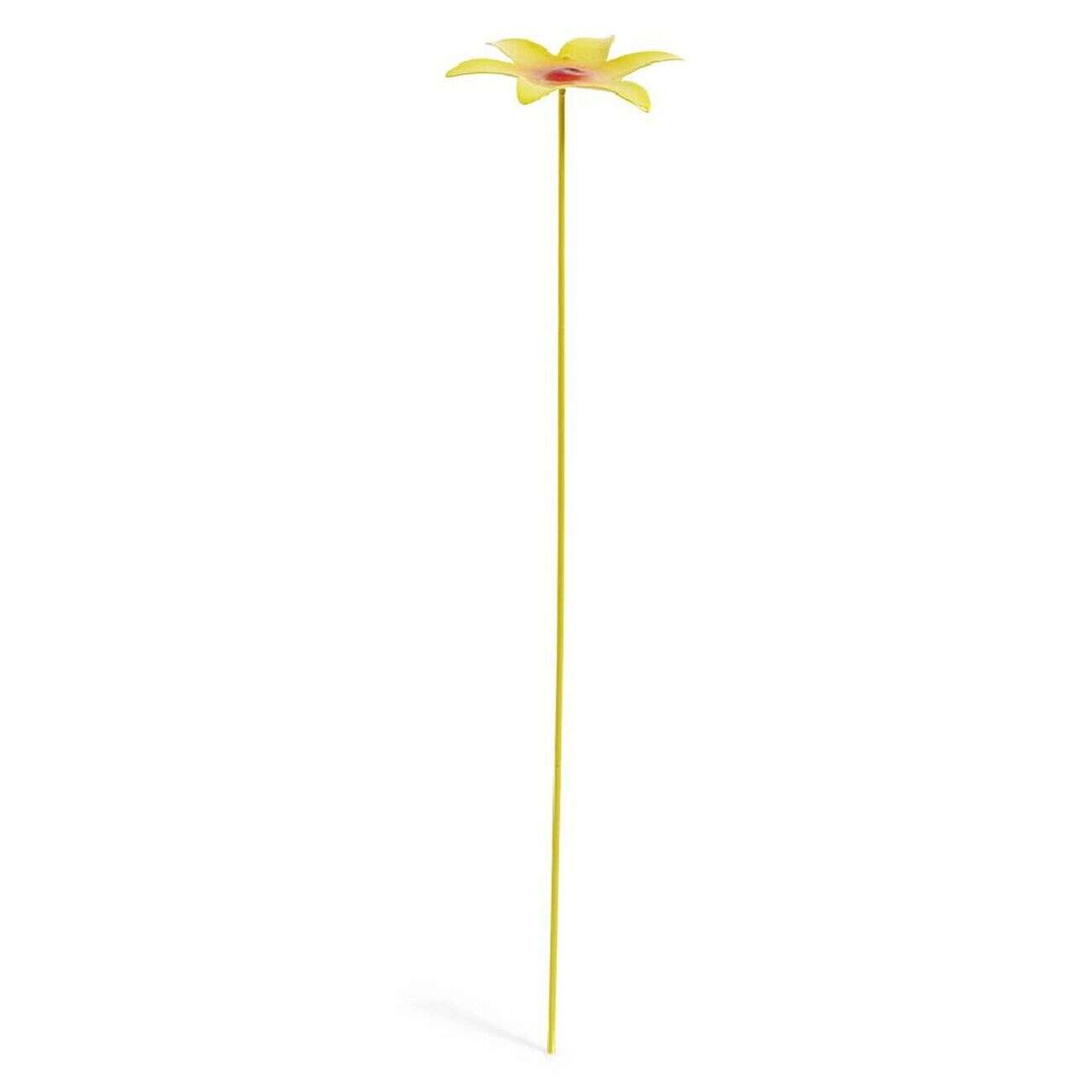 Fleur métal à planter pensée jaune H26cm