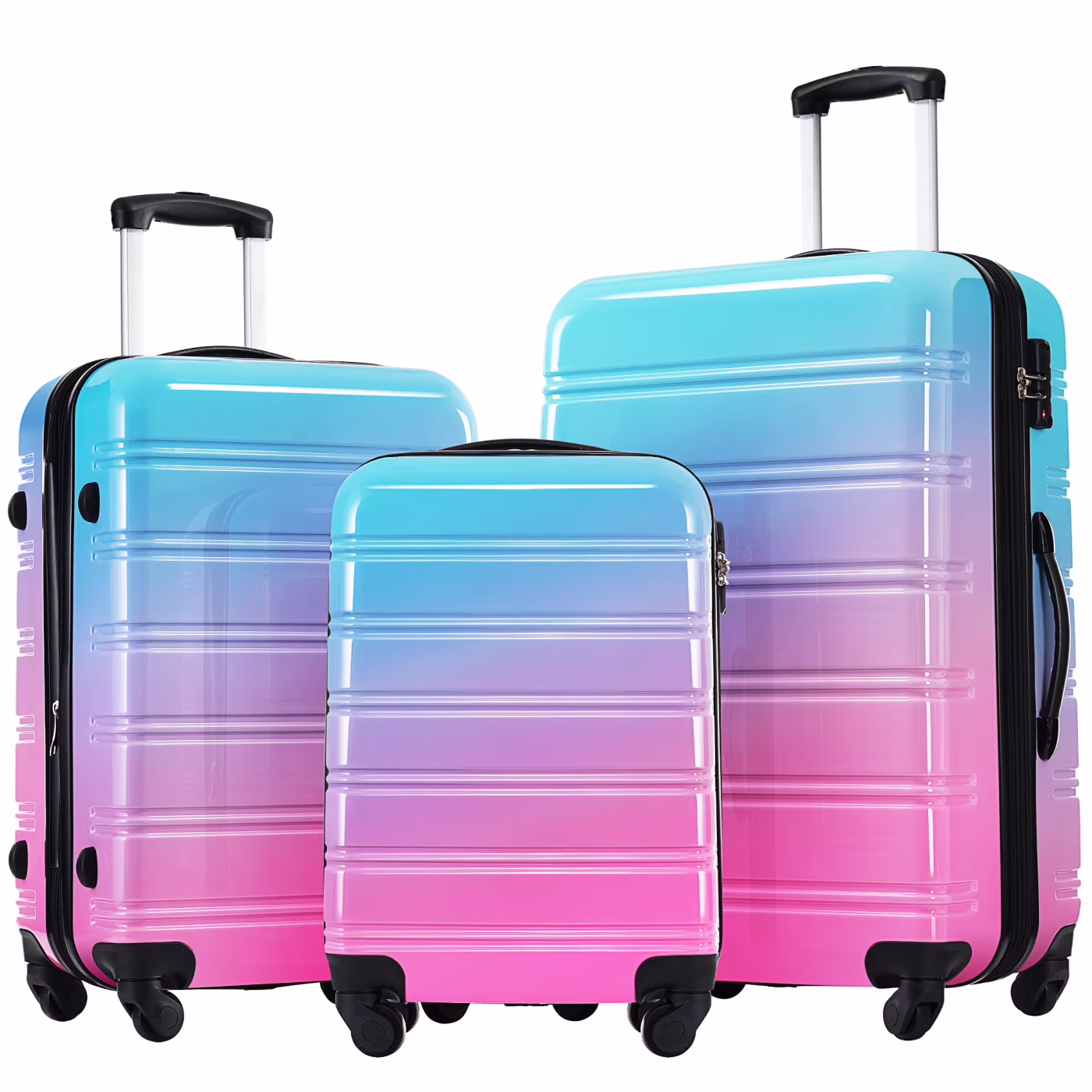 3 Piece Luggage Sets, Hard Shell Suitcase 20/24/28 Inches with TSA Lock and Spinner Wheels, Expandable Lightweight Travel Luggage for Men Women, Multicolor purple(Multicolor purple) - Image 5