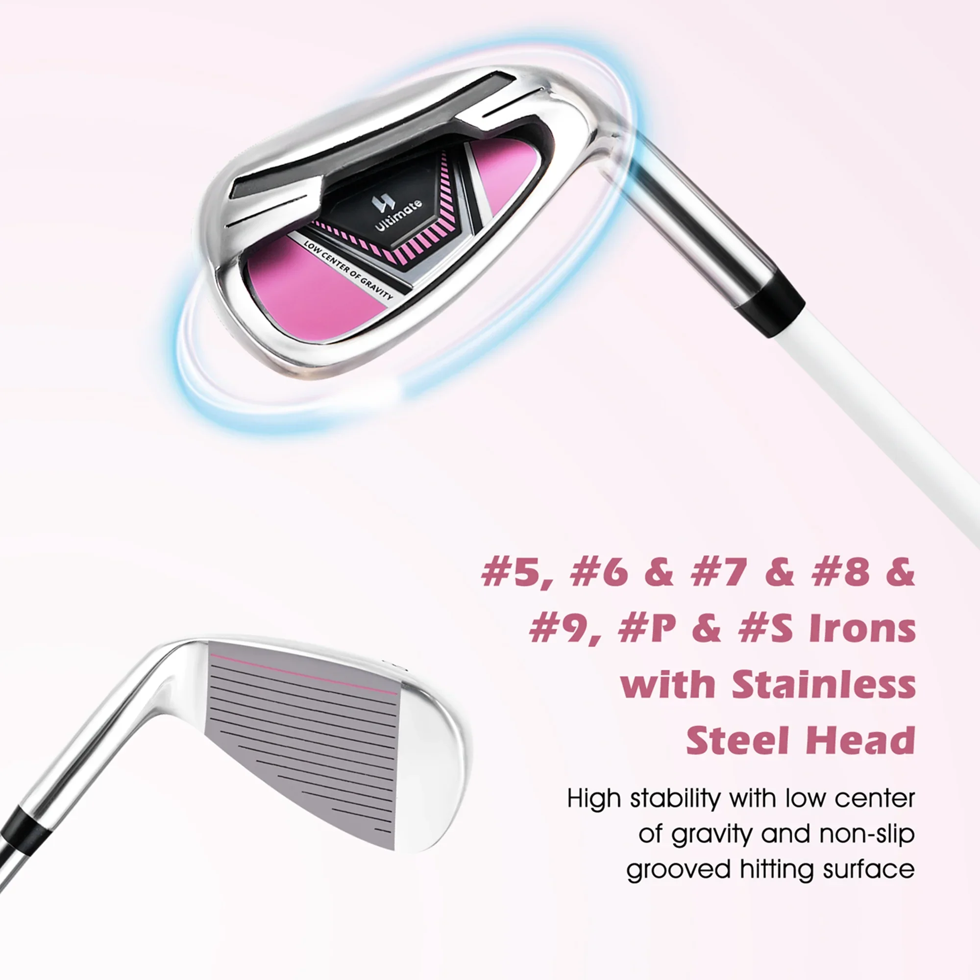 Ultimate Women’s Complete Golf Club Set Golf Club Package Set w/ Rain Hood, Right Hand Purple