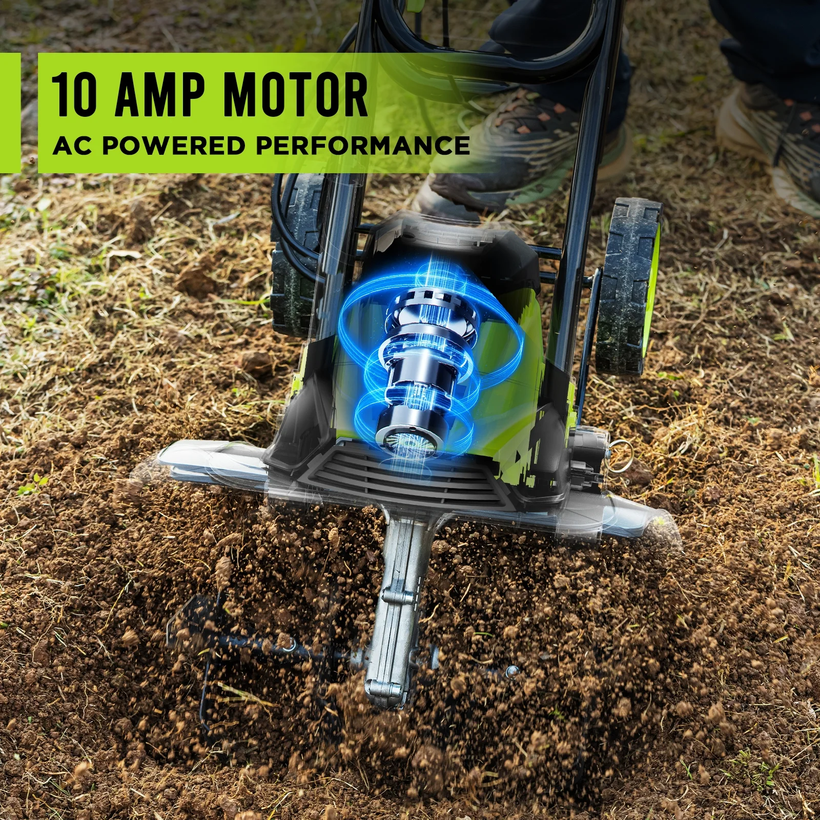 14-Inch Corded Electric Tiller,10-Amp Electric Tiller and Cultivator for Gardening, Lightweight Rototiller(14") - Image 4