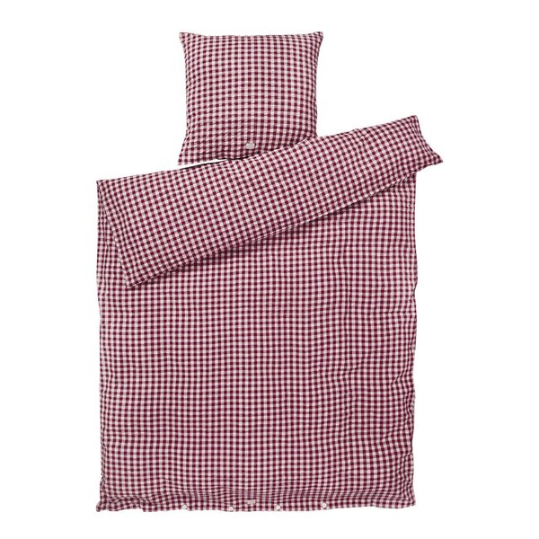 Bæk&Bølge krepp sengetøy 150x210 cm plomme/rosa