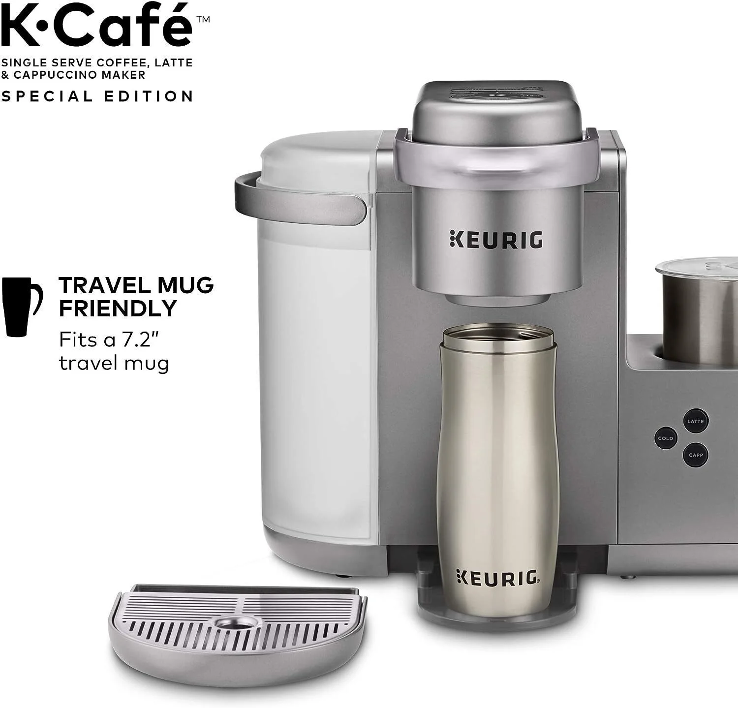 Keurig K - Cafe Special Edition Single - Serve Programmable Energy Efficient Button Controls K - Cup Pod Coffee, Latte, and Cappuccino Maker (Nickel)