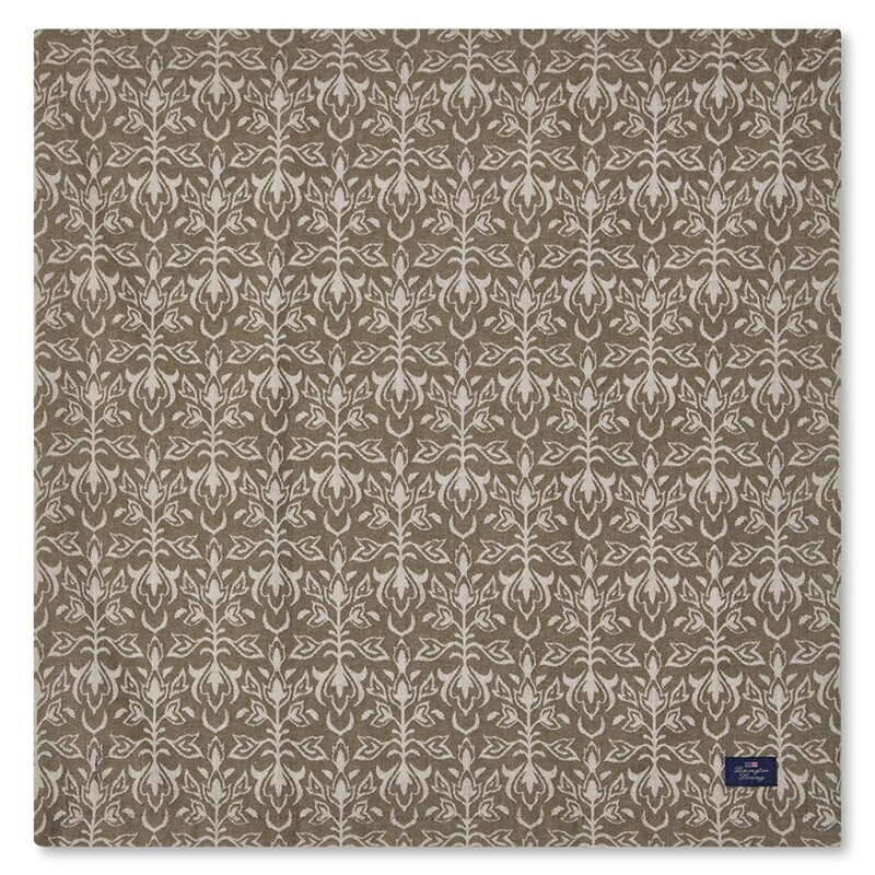 Jacquard serviett 50x50 cm ornament beige/mørk oliven