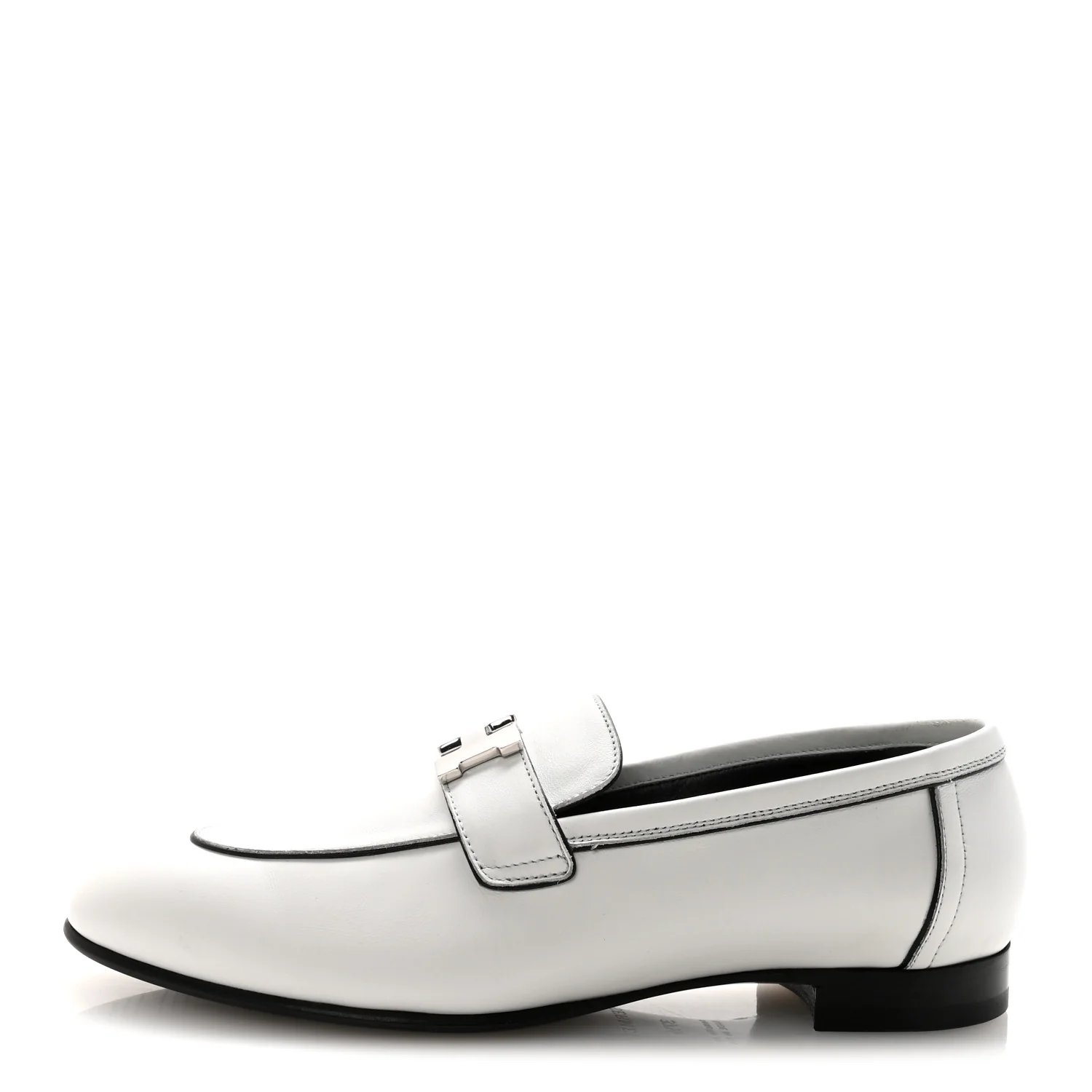 Calfskin Womens Paris Loafers 37.5 White