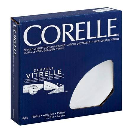 Corelle Classic Winter Frost White 10.25 inch Dinner Plate, Set of 6