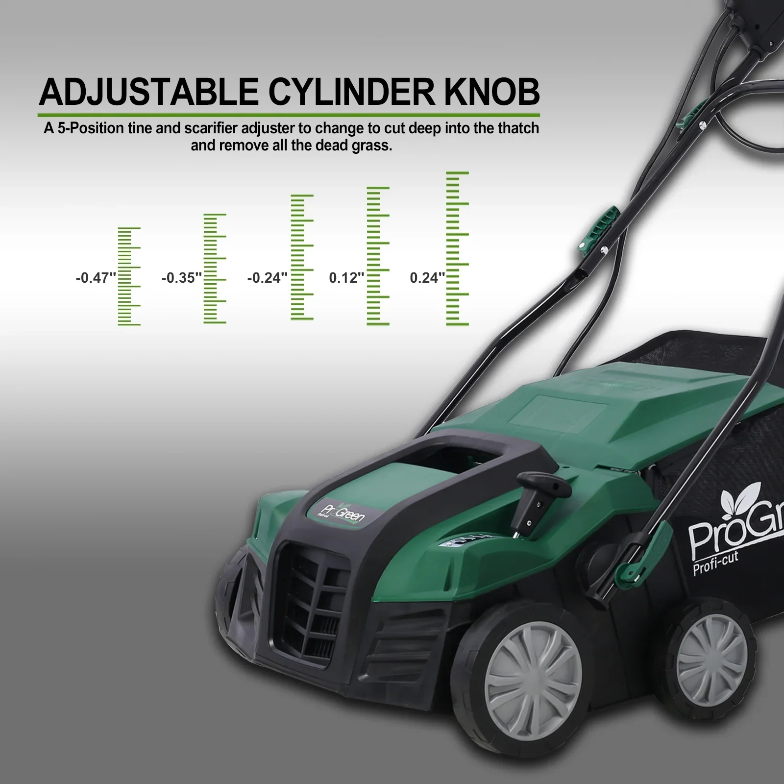 Dethatcher and Scarifier, Seizeen 16-Inch Lawn Dethatcher Scarifier 2-IN-1 Gardening Equipment, Powerful 15 Amp Electric Dethatcher & Scarifier, Height Adjustable, 58QT Removable Thatch Bag