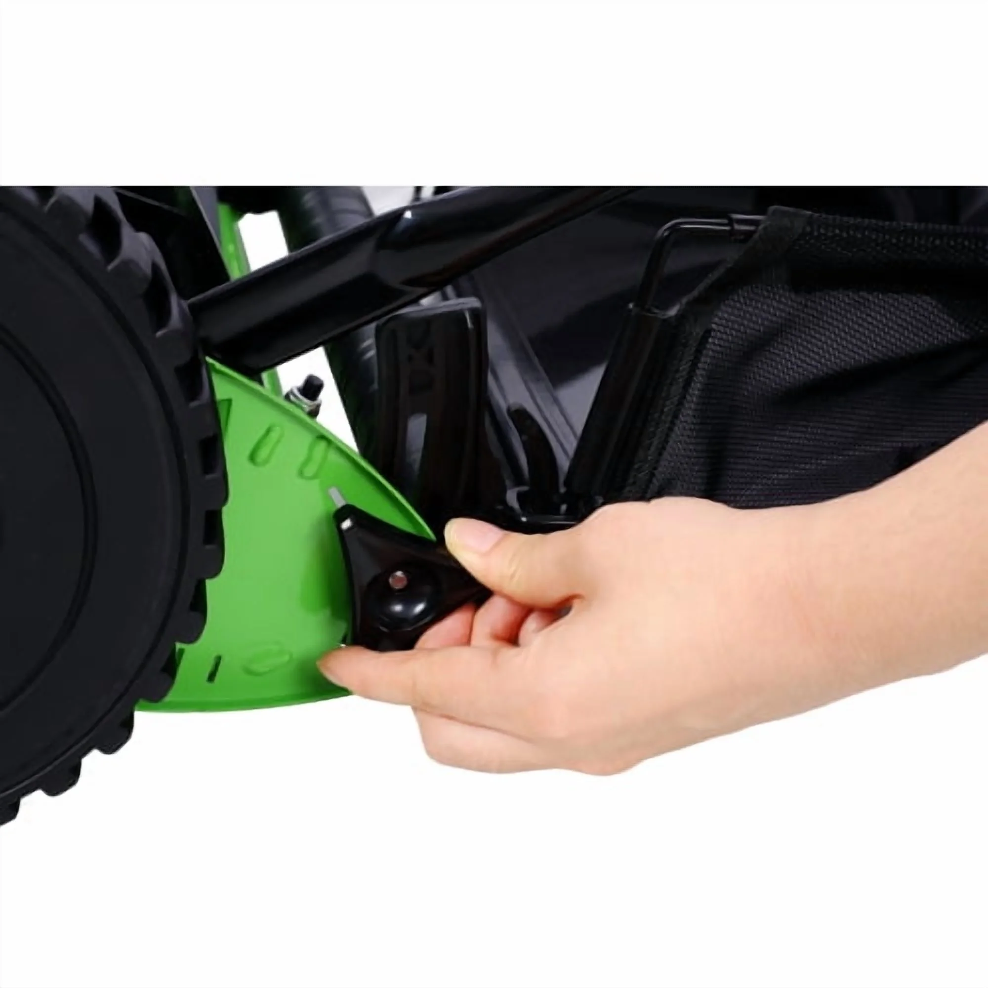 14-Inch Push Reel Lawn Mower, 5-Blade with Grass Catcher, Adjustable Height, Manual, Green - Image 6