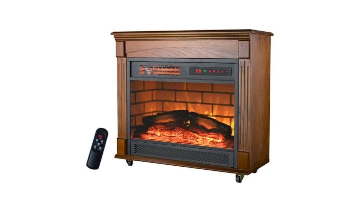 Redstone Rolling Mantel Fireplace with Remote Control
