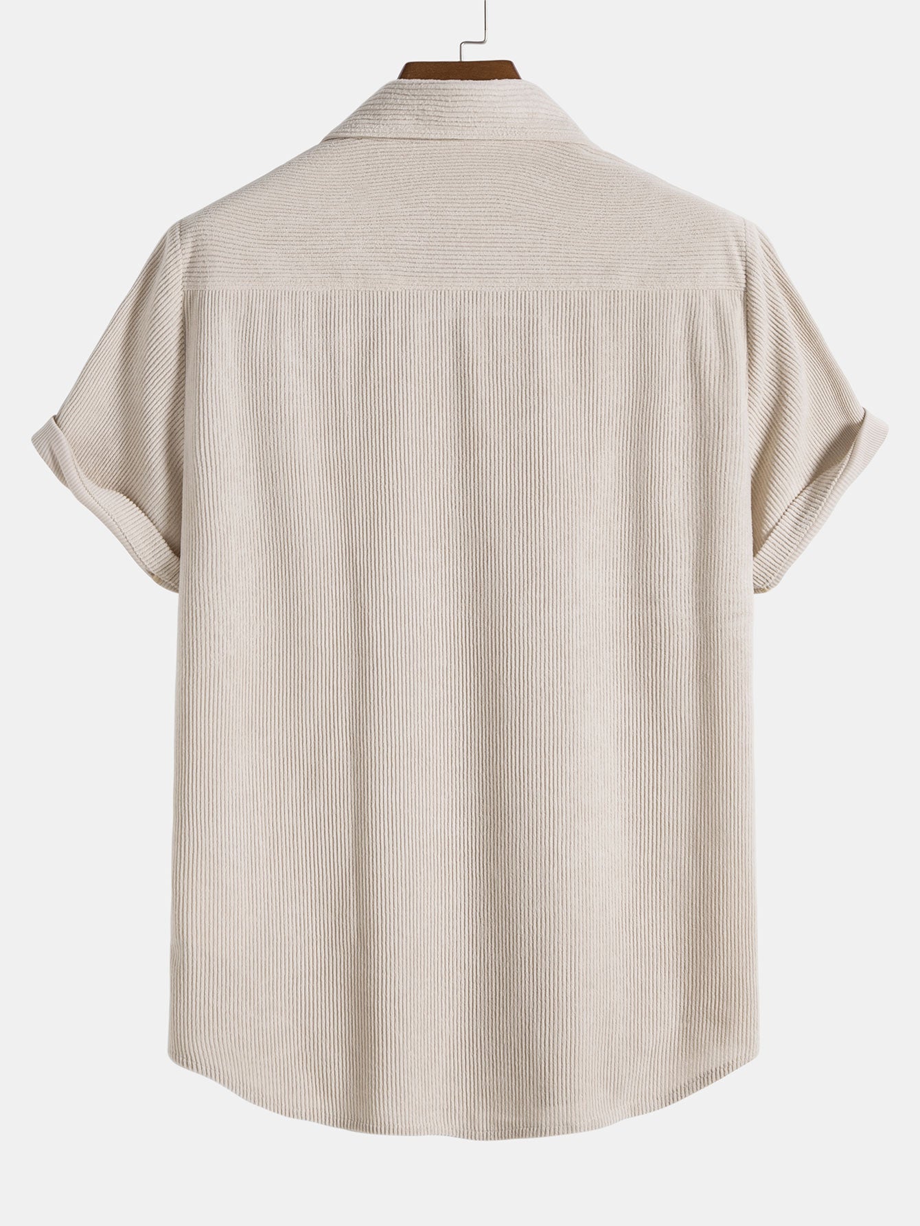 Chemise à manches courtes en velours côtelé boutonnée
