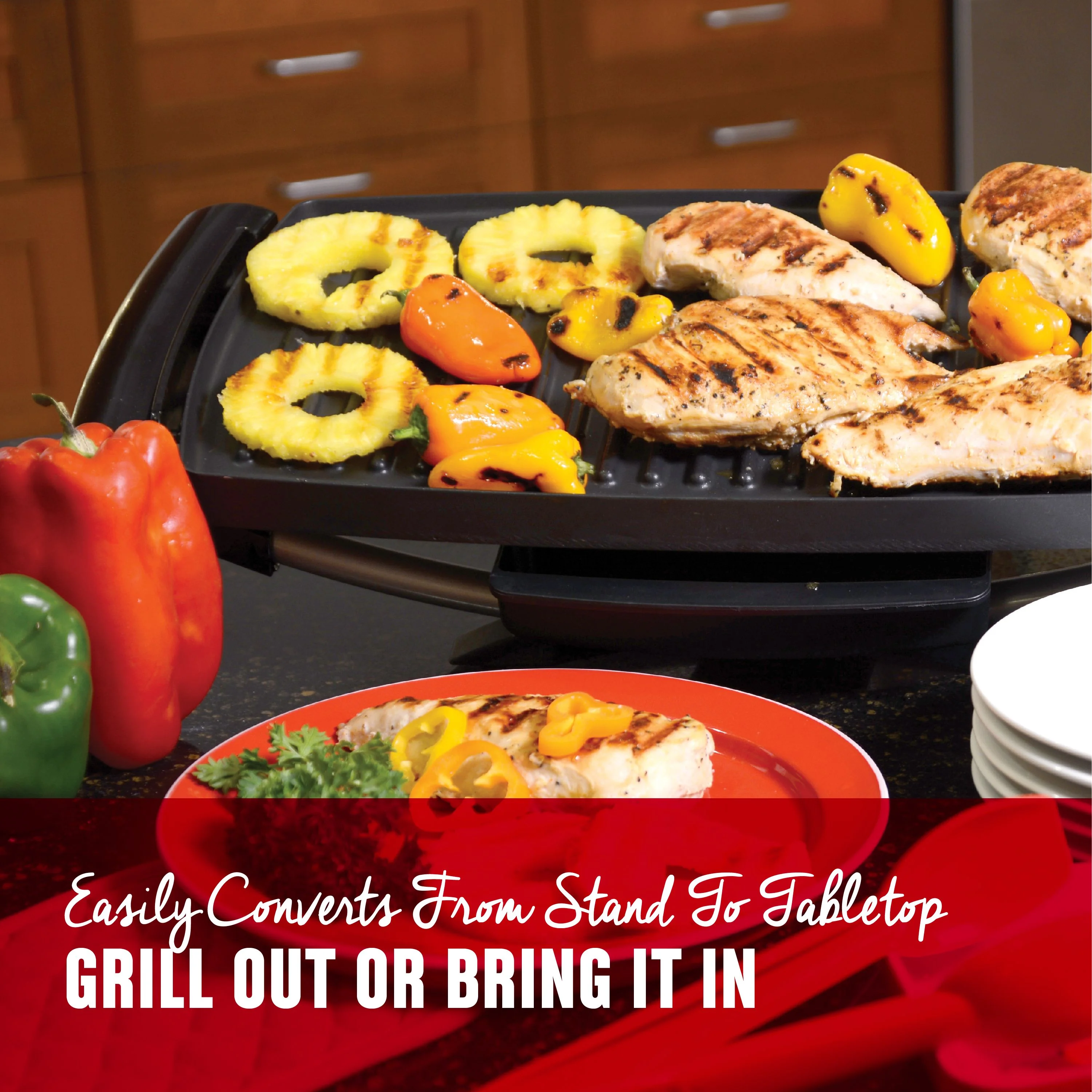 Indoor Outdoor Electric Grill, Non-Stick Grill Griddle Plate, Healthy Grilling Drip Tray Reduces Fat, Portable Barbeque - Image 9