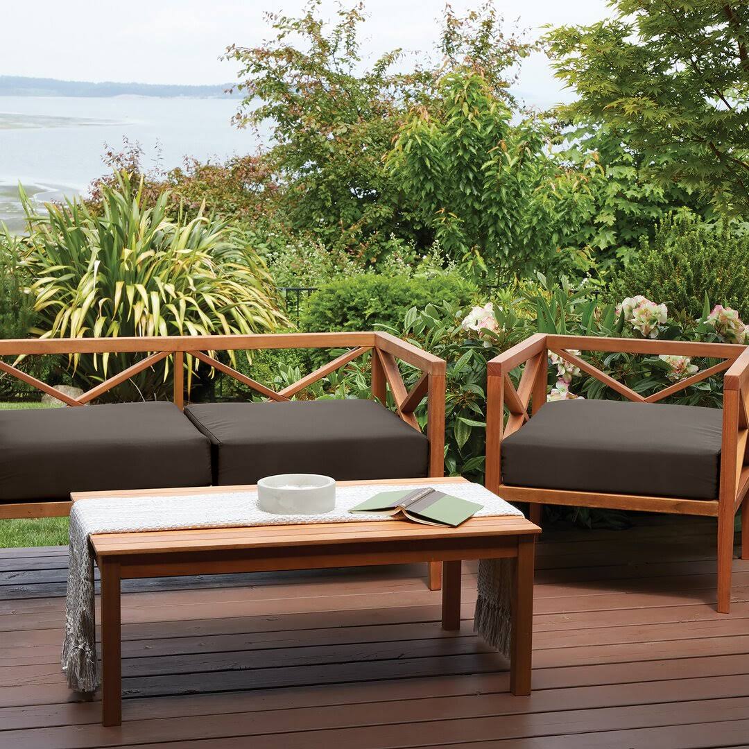 Jaylon Water-Resistant Patio Lounge Chair/Loveseat Cushion Arlmont & Co. Fabric: Espresso, Size: 2