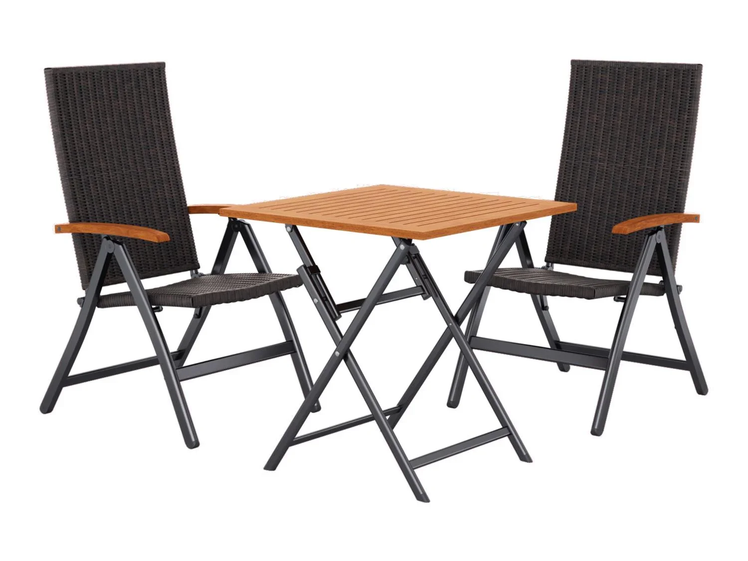 LIVARNO Table de jardin + Lot de 2 fauteuils pliants Valencia