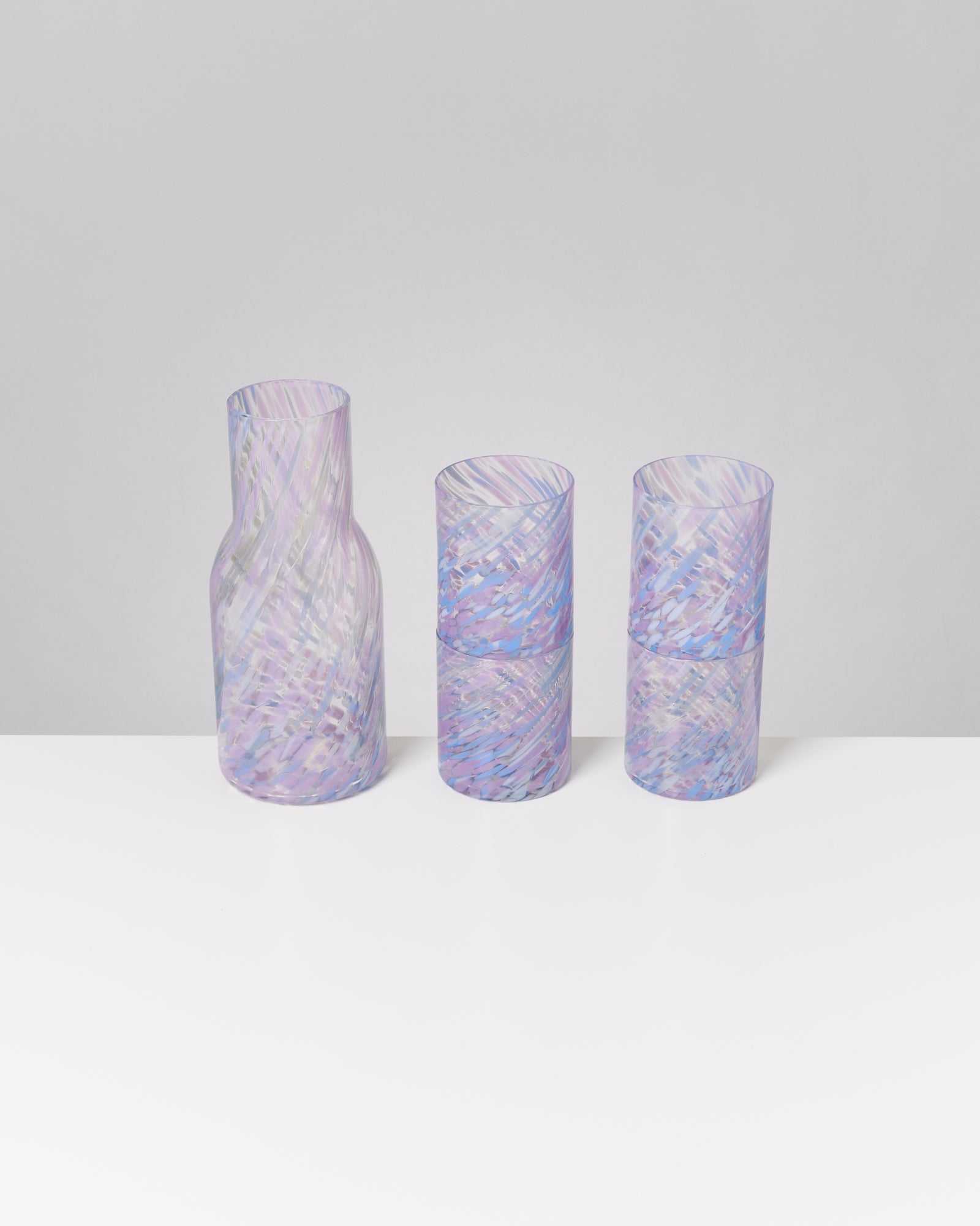 JOIA - LARGE GLASS DROPS BLUE PURPLE SET OF 5