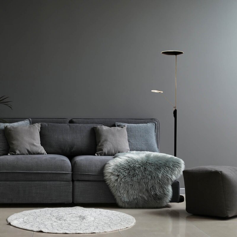 Cadiz uplight gulvlampe 186 cm svart/matt messing