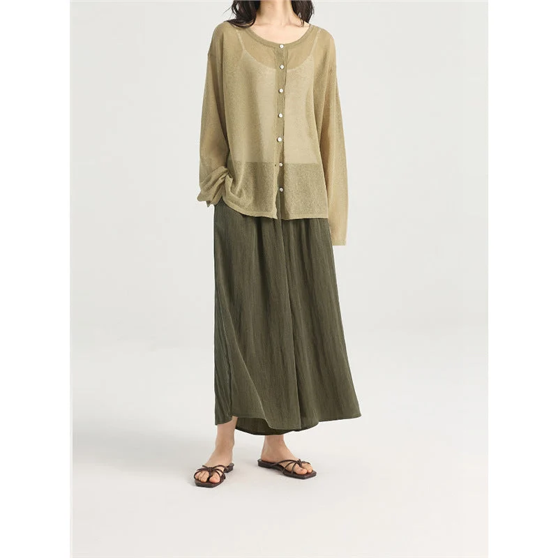 LONGÉ Women's Cupro Nylon Blend Wide-Leg Pants