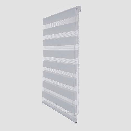 Luckup Horizontal Window Shade Blind Zebra Dual Roller Blinds Day and Night Blinds Curtains,Easy to Install 413' x 90' White, 41.3' x 90'