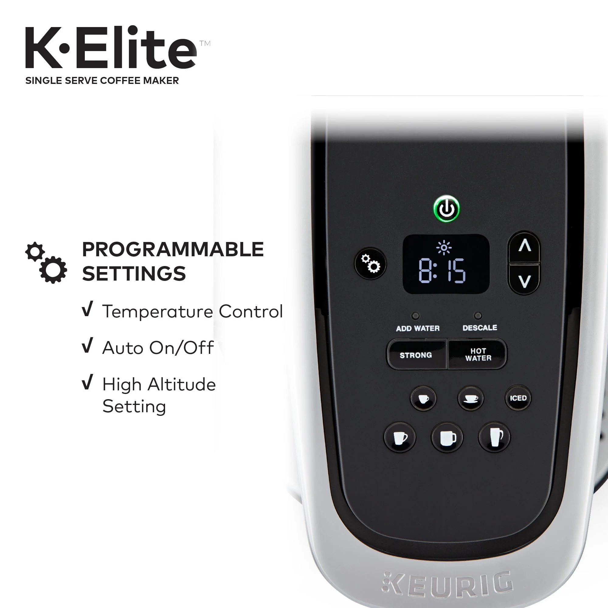 Keurig K - Elite Single - Serve K - Cup Pod Coffee Maker, Brushed Slate