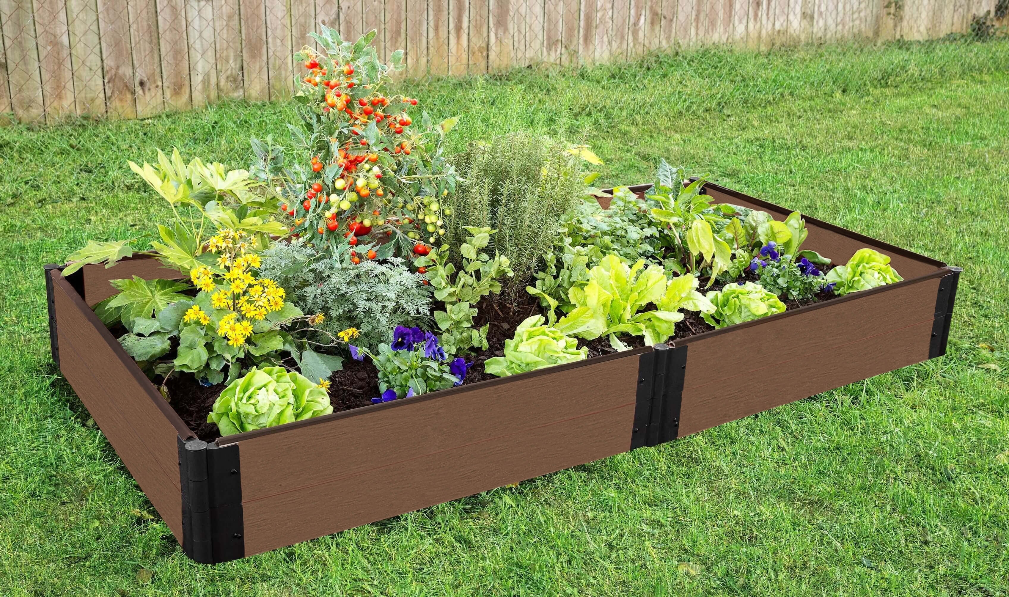 Frame It All Tool-Free Weathered Wood Raised Garden Bed 4' x 8' x 11 - 1 profile