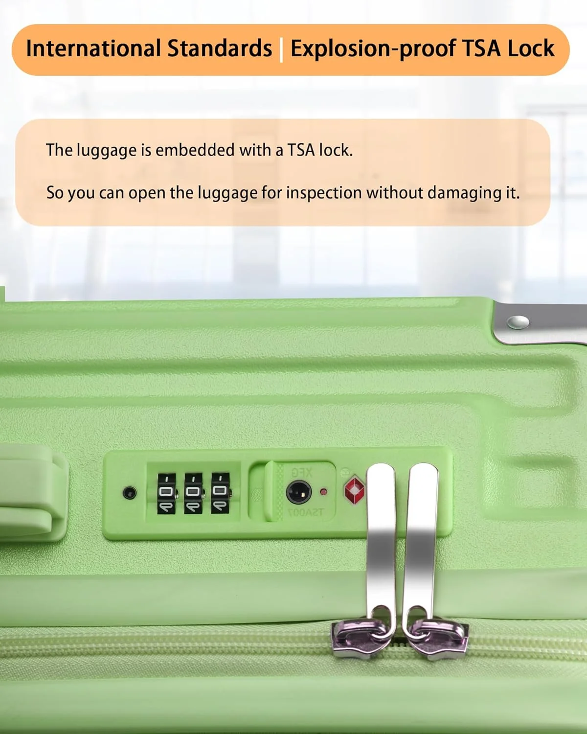 20 Inch Carry On Luggage With Cup Holder USB Port, Airline Approved TSA-locked Luggage, Lightweight PC Material Travel Suitcase With 360�� Spinner Wheel(20in-White/20in) - Image 9