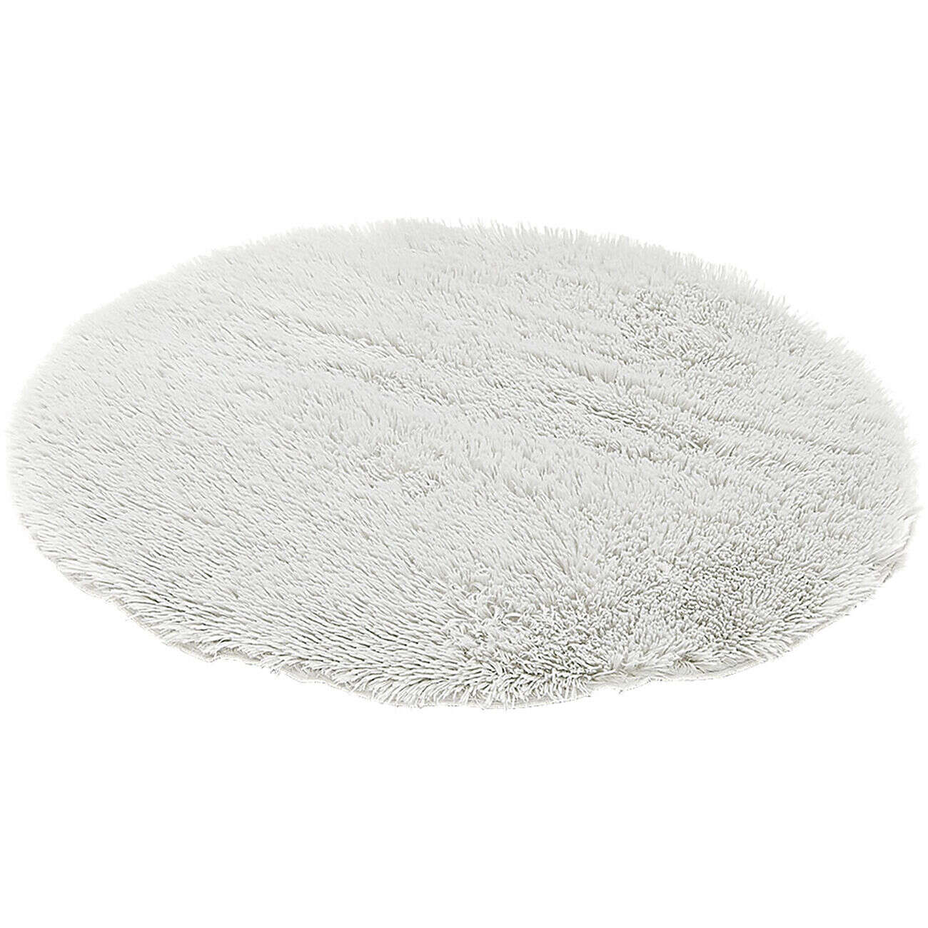 Tapis rond fourrure Shaggy gris clair