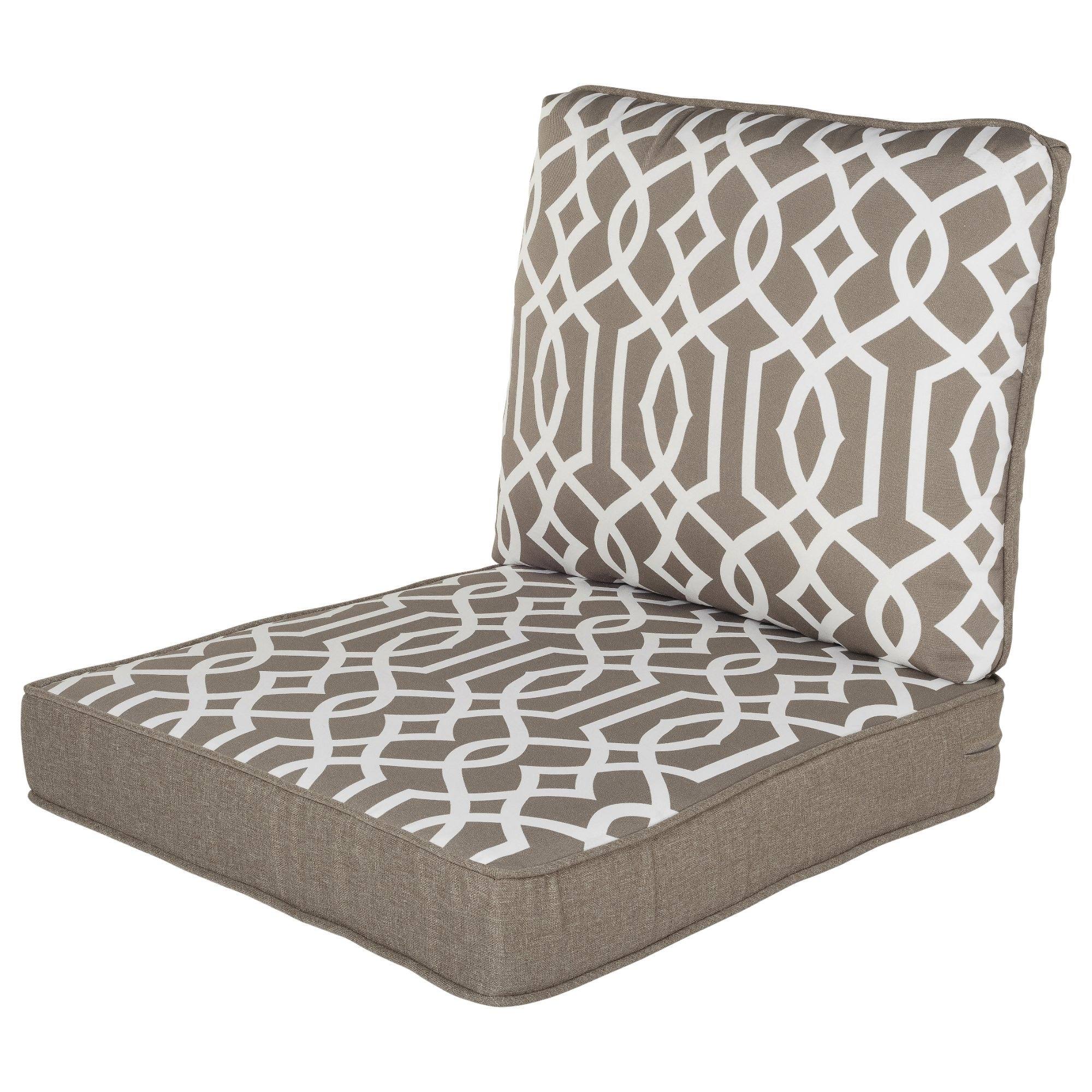 Haven Way Lattice Outdoor Seat & Back Cushion Set - 24x24 - Taupe Lattice