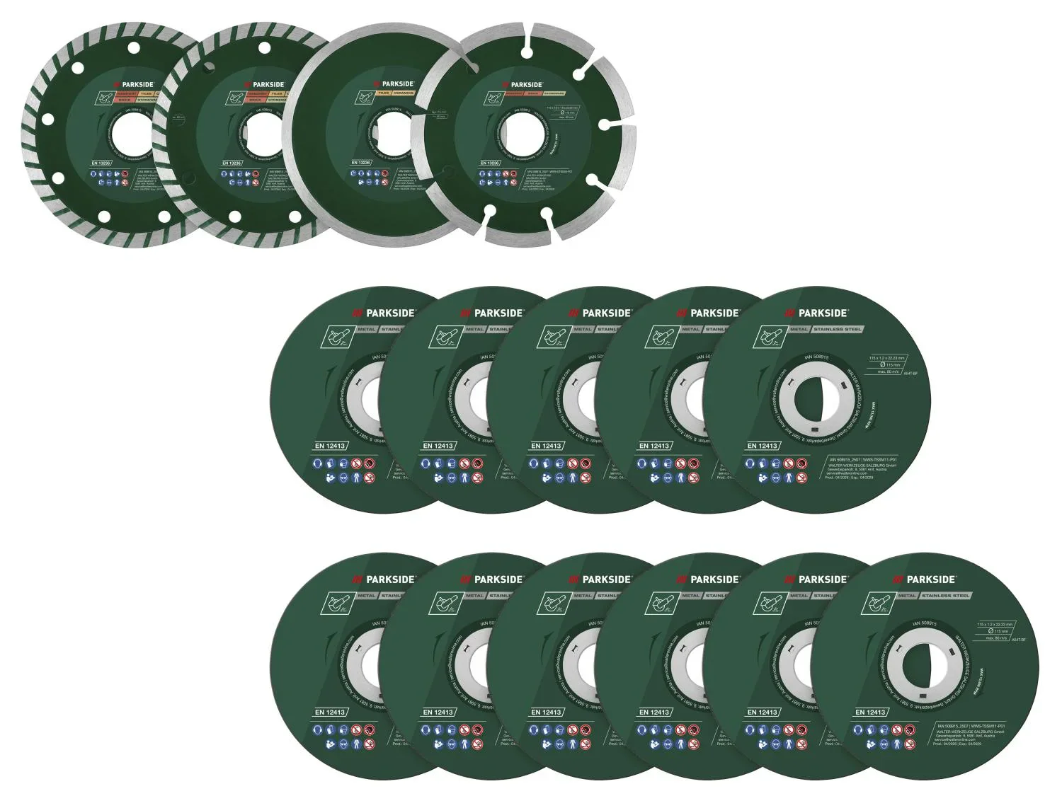 PARKSIDE Set de disques,  115 mm
