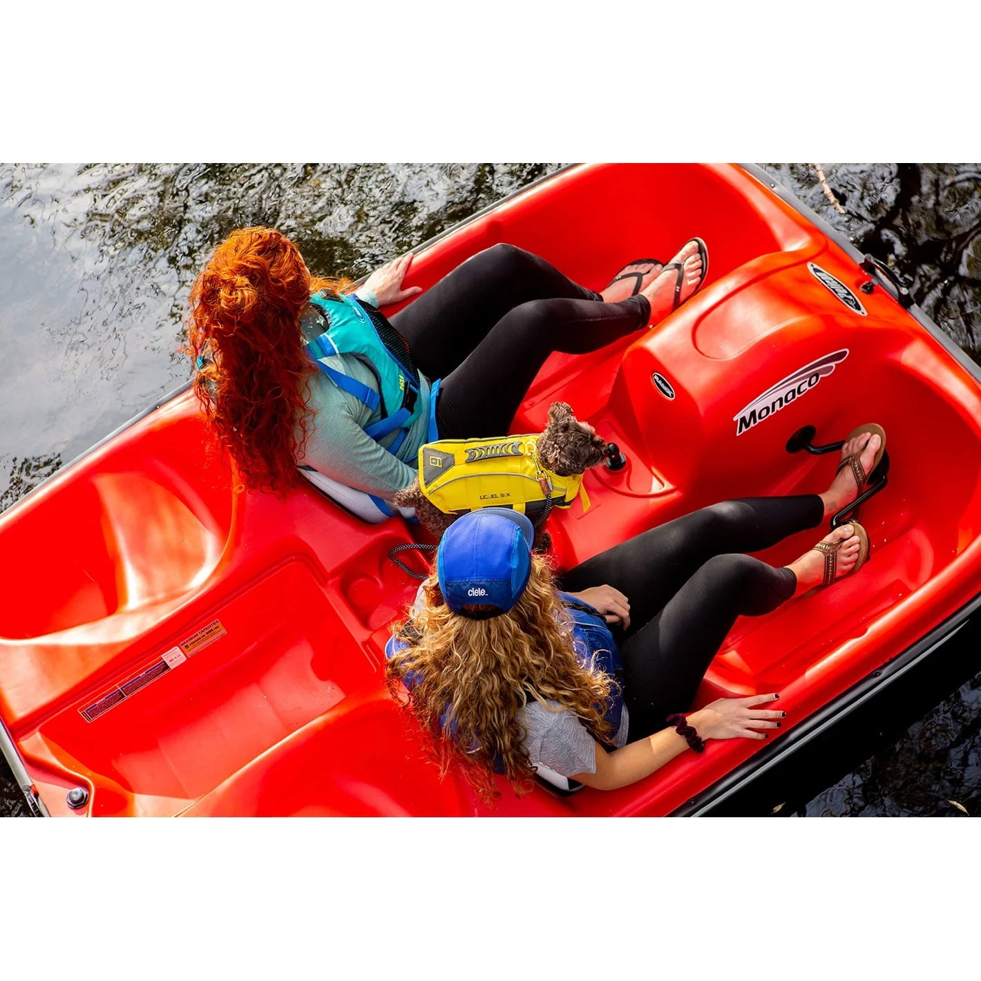 PEDAL BOAT MONACO Adjustable 5 Seat Pedal Boat, Red/White - Image 5