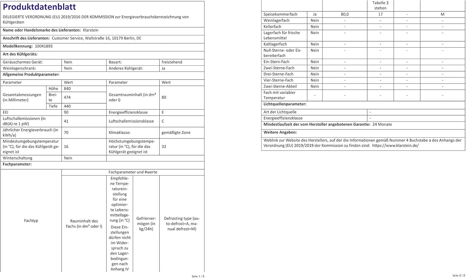 Klarstein Mini Koelkast met Glazen Deur voor Kamer, Drankenkoelkast met Verstelbare Planken, Klein 80 Liter, Indoor/Outdoor Koelkast Stil
