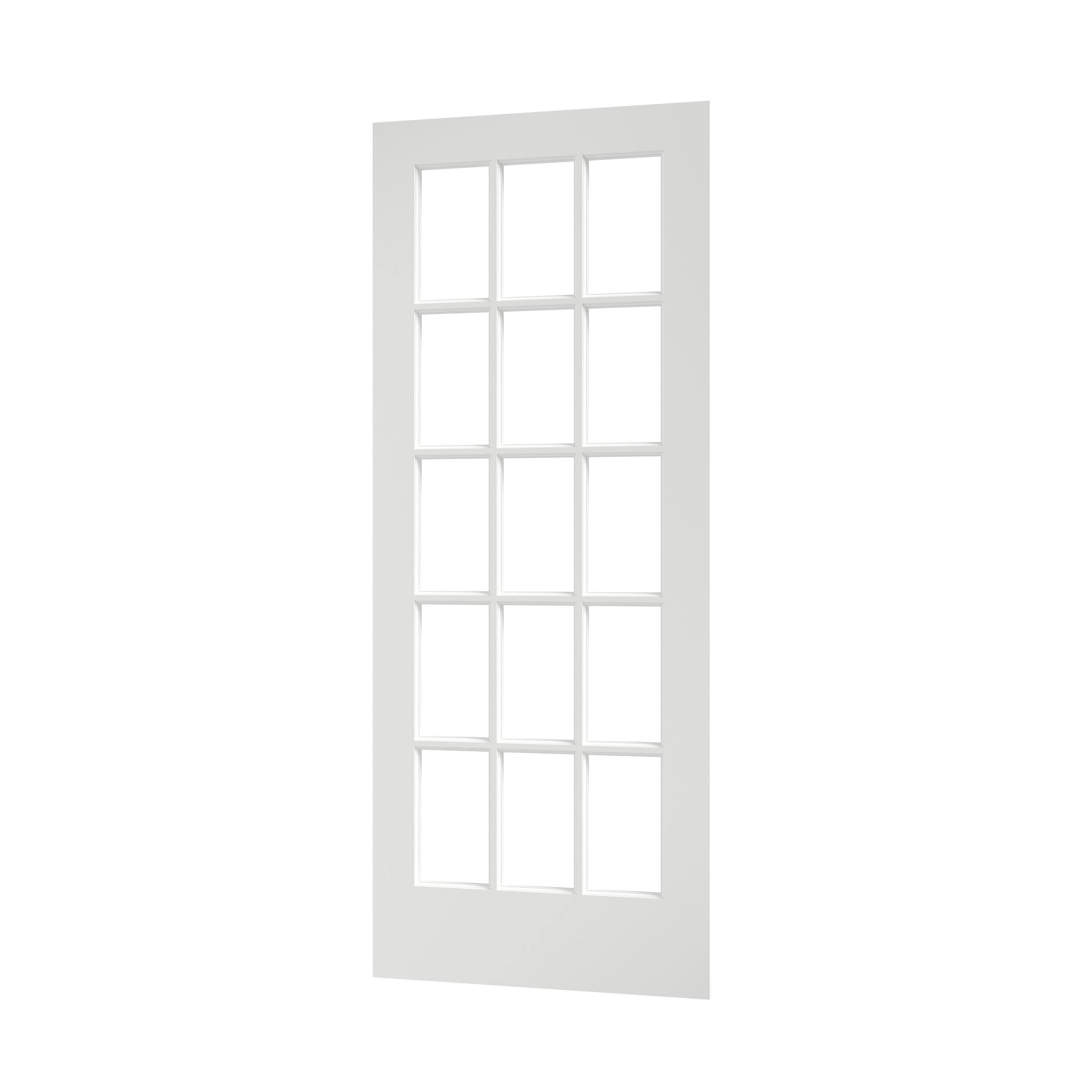 EightDoors 80 x 30 15-Lite French Clear Glass White Prefinished Solid Wood Core Door(30)