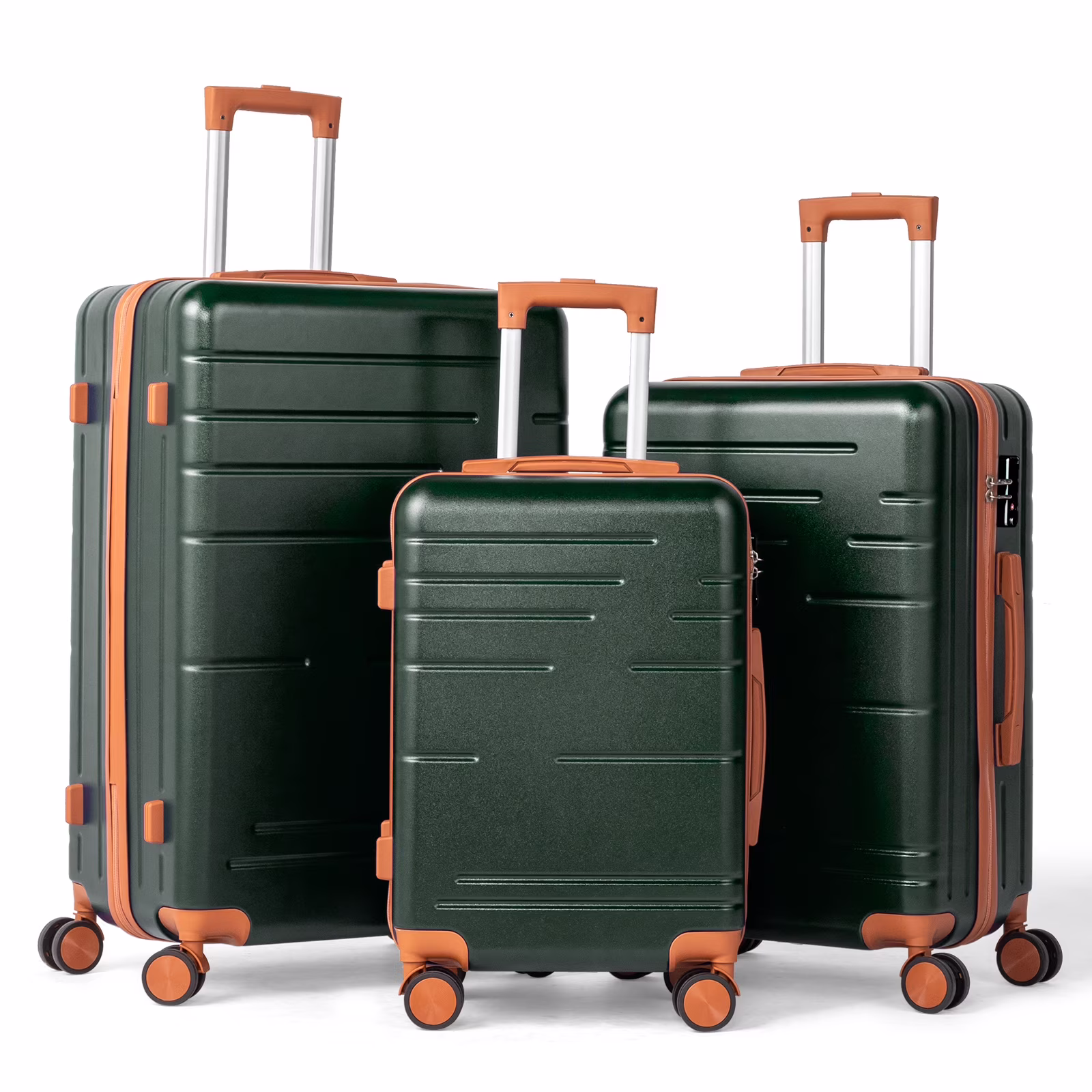 Zimtown Luggage 3 Piece Set Suitcase ABS Hardside Lightweight with TSA Lock Spinner Wheels, Beige