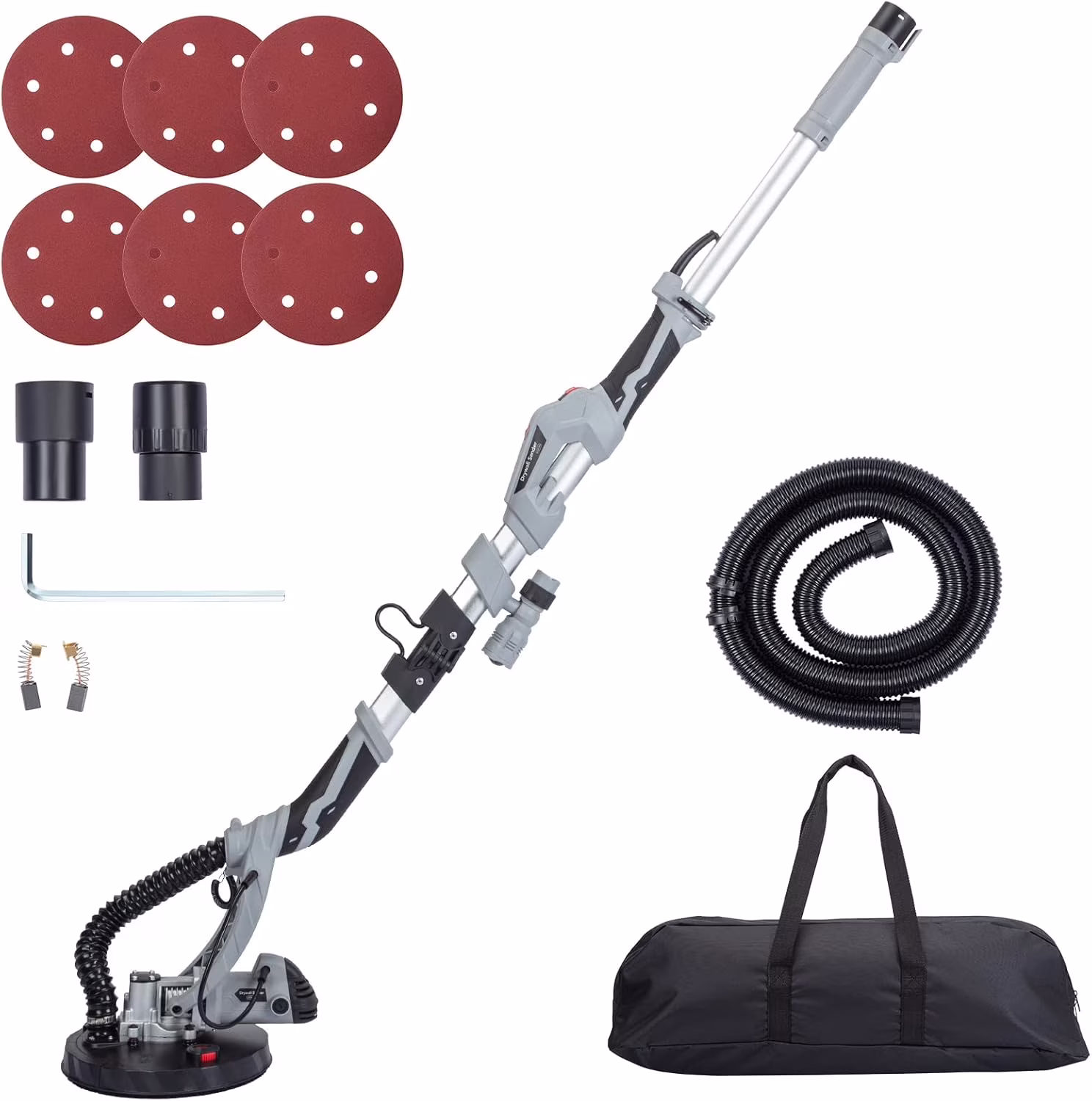 710W Drywall Sander,  Electric Motor Sander with LED Flashlight, Variable Speed 800-1800RPM With Extendable & Foldable Handle, 6 Pcs Sanding Discs, Including Carrying Bag