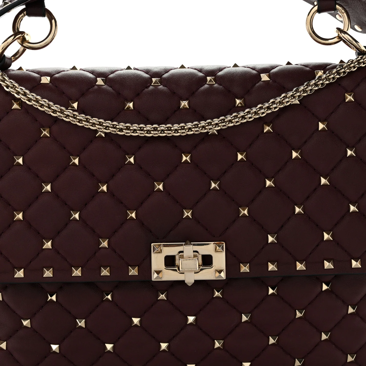 Nappa Large Rockstud Spike Shoulder Bag Rubin