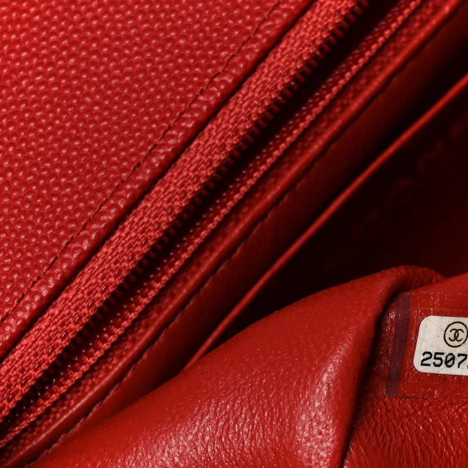 Caviar Quilted Mini Rectangular Flap Red