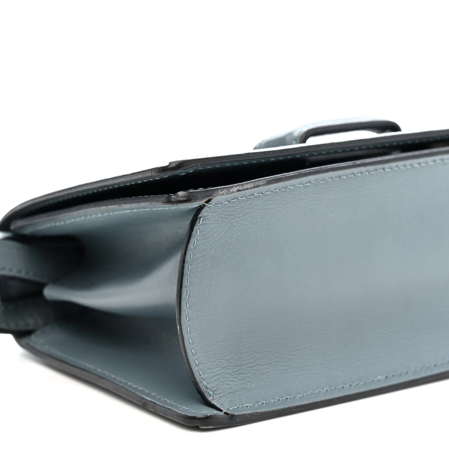 Calfskin Mini Barcelona Shoulder Bag Stone Blue