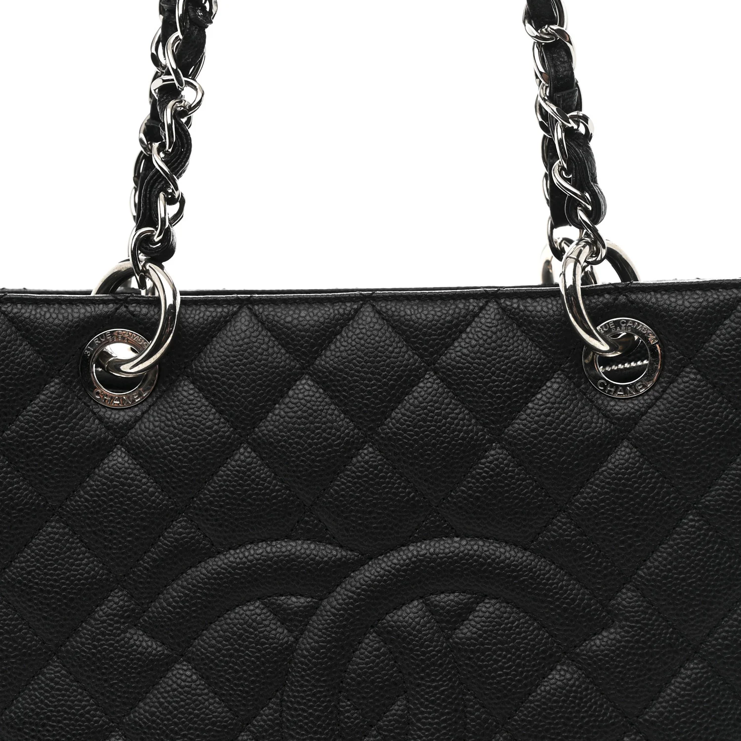 Caviar Quilted Grand Shopping Tote GST Black