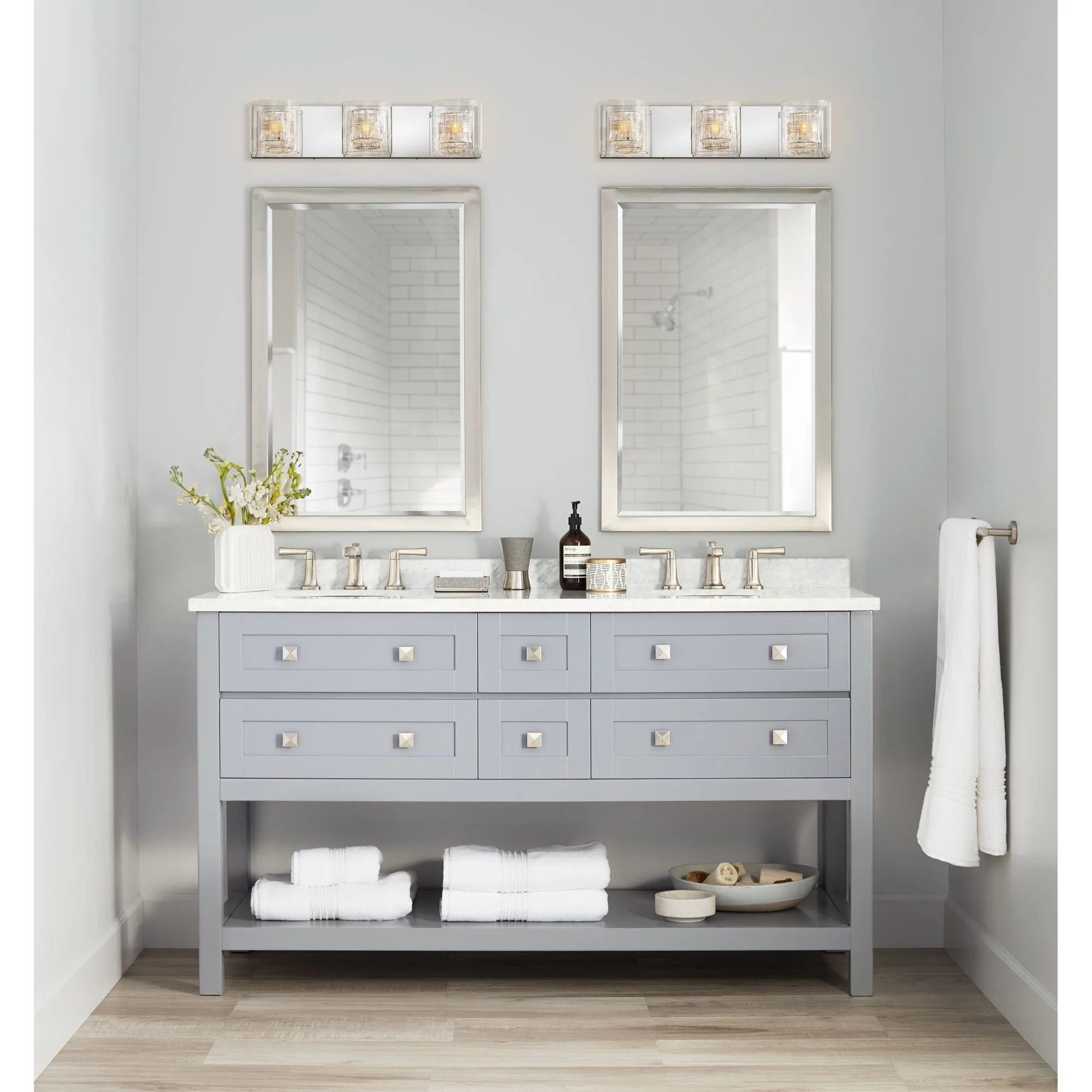 Possini Euro Design 3-Light Chrome Dimmable Vanity Light with Clear Glass Shades(3-light)