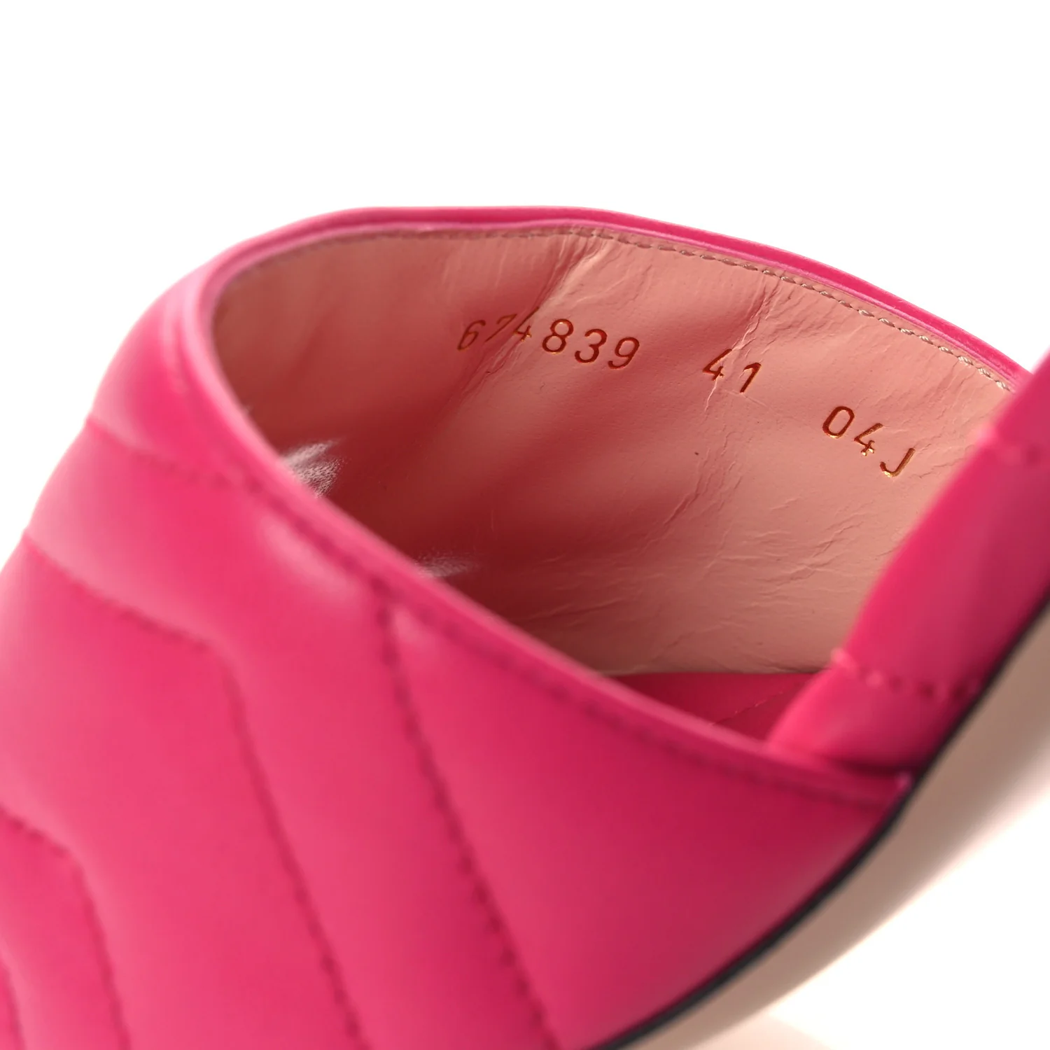 Nappa Matelasse GG Marmont 75mm Slide Sandals 41 Box Pink