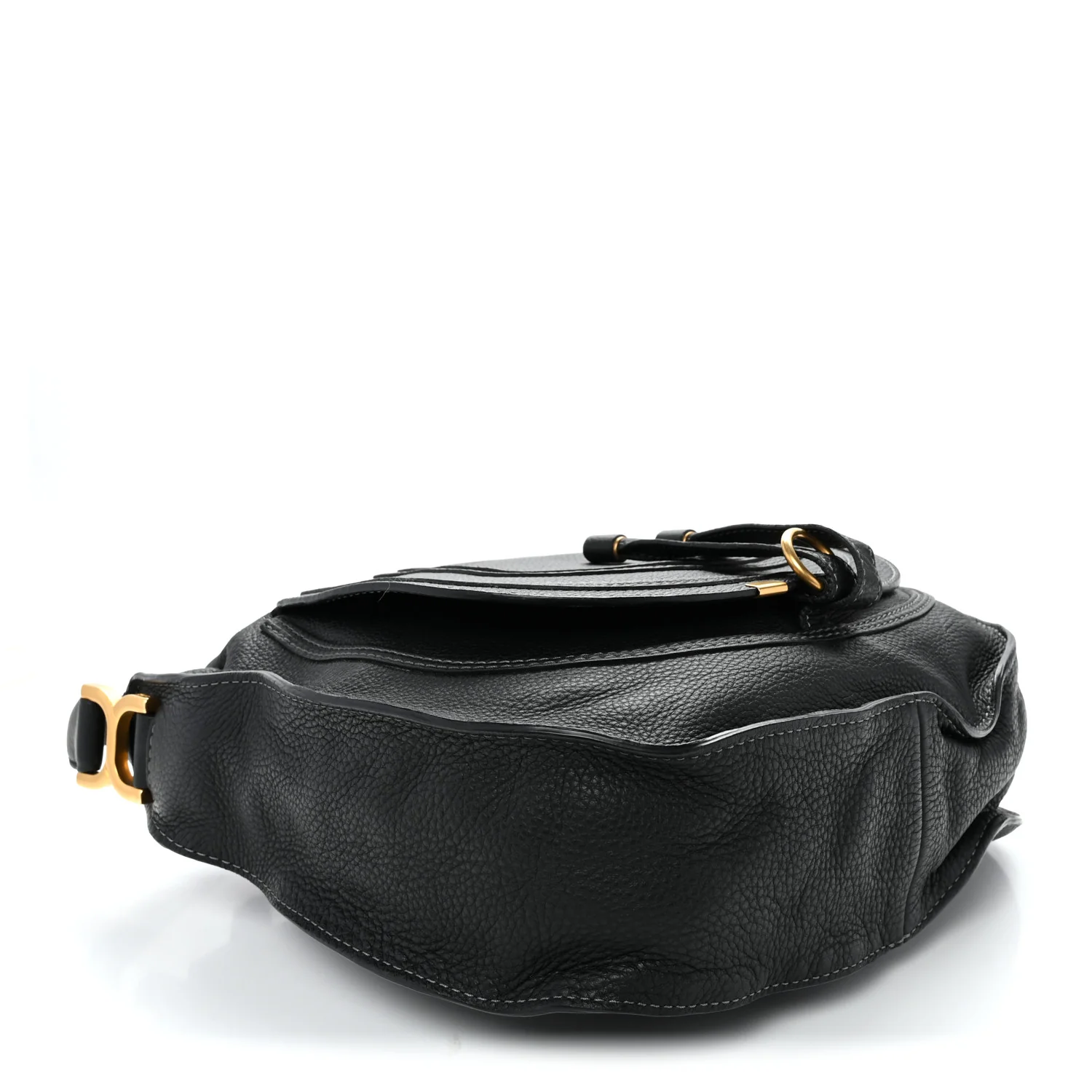 Calfskin Medium Marcie Satchel Black