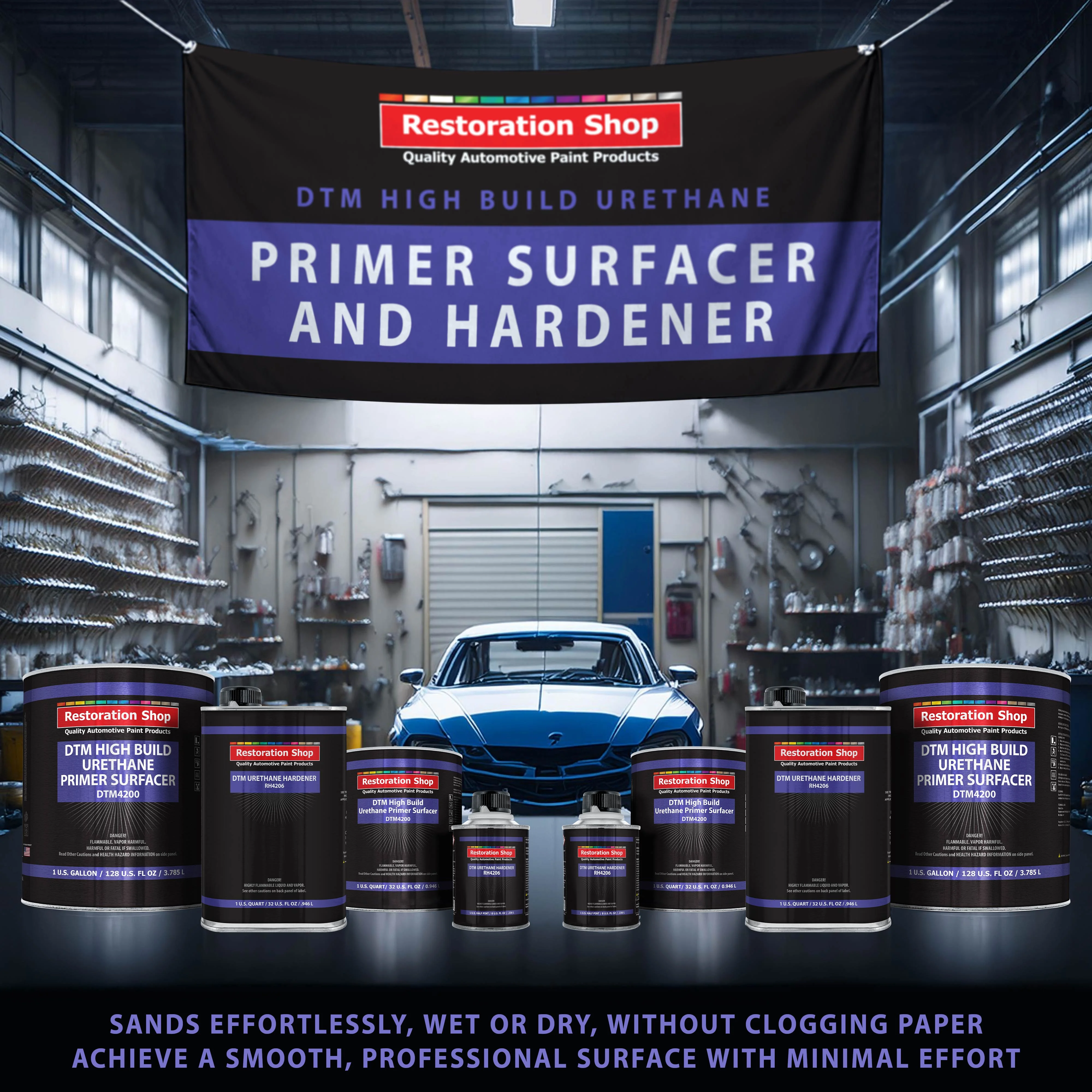 1.25 Gallon 2K High Build Primer Automotive Paint Kit 1 Gal. Gray Urethane Primer Surfacer, 1 Qt Hardener, 4:1 Mix Ratio Professional Auto Car Refinish Coating Auto Body Repair - Image 5