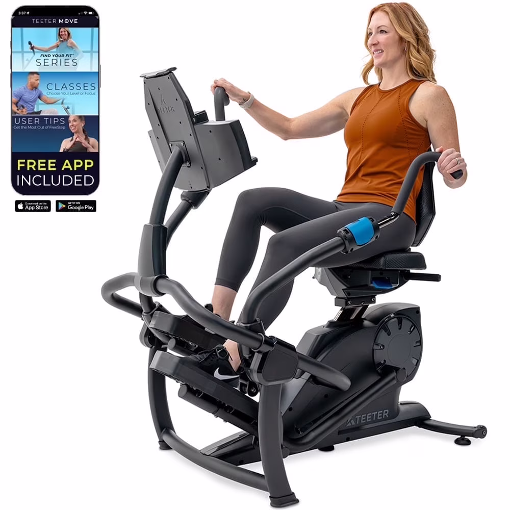 FreeStep LT7 Recumbent Cross Trainer Stepper Zero-Impact Exercise w/Patented Physical Therapy Stride Technology; LCD Console w/21 Programs, Bluetooth HRM Compatible; Free App w/Trainer-Led Workouts