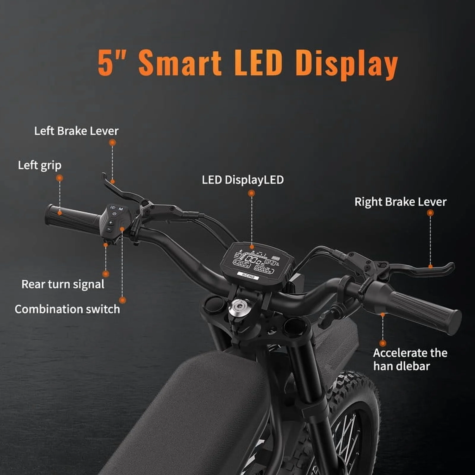 GT73 Electric Dirt Bike for Adults, 37MPH 48V36.4AH 2400W 1747Wh Dual Battery Ebike, 85+ Miles Range,25" Motorcycle Tire UL2849 Certified, Full Suspension - Image 10