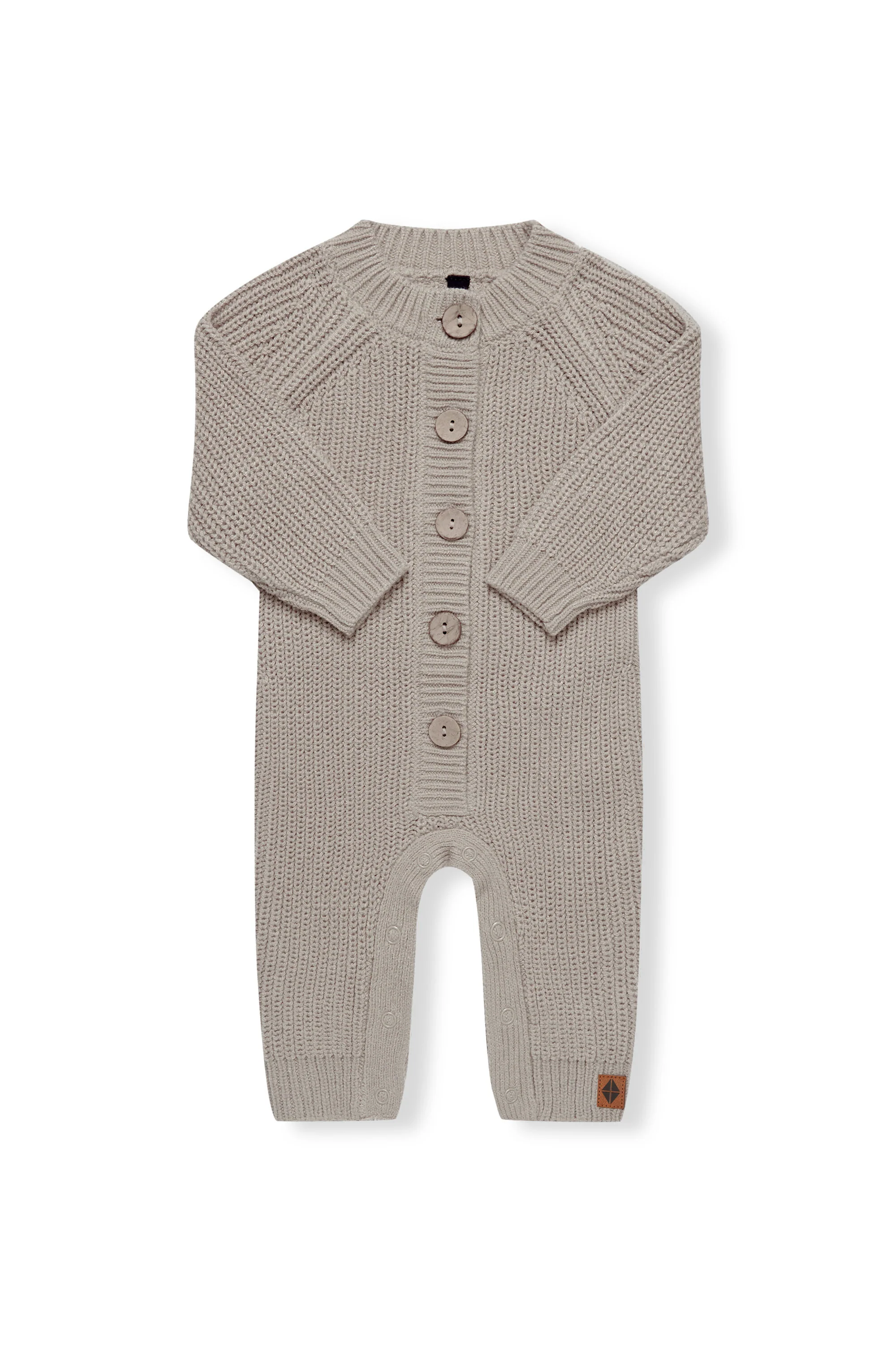 Chunky Knit Jumpsuit in Almond