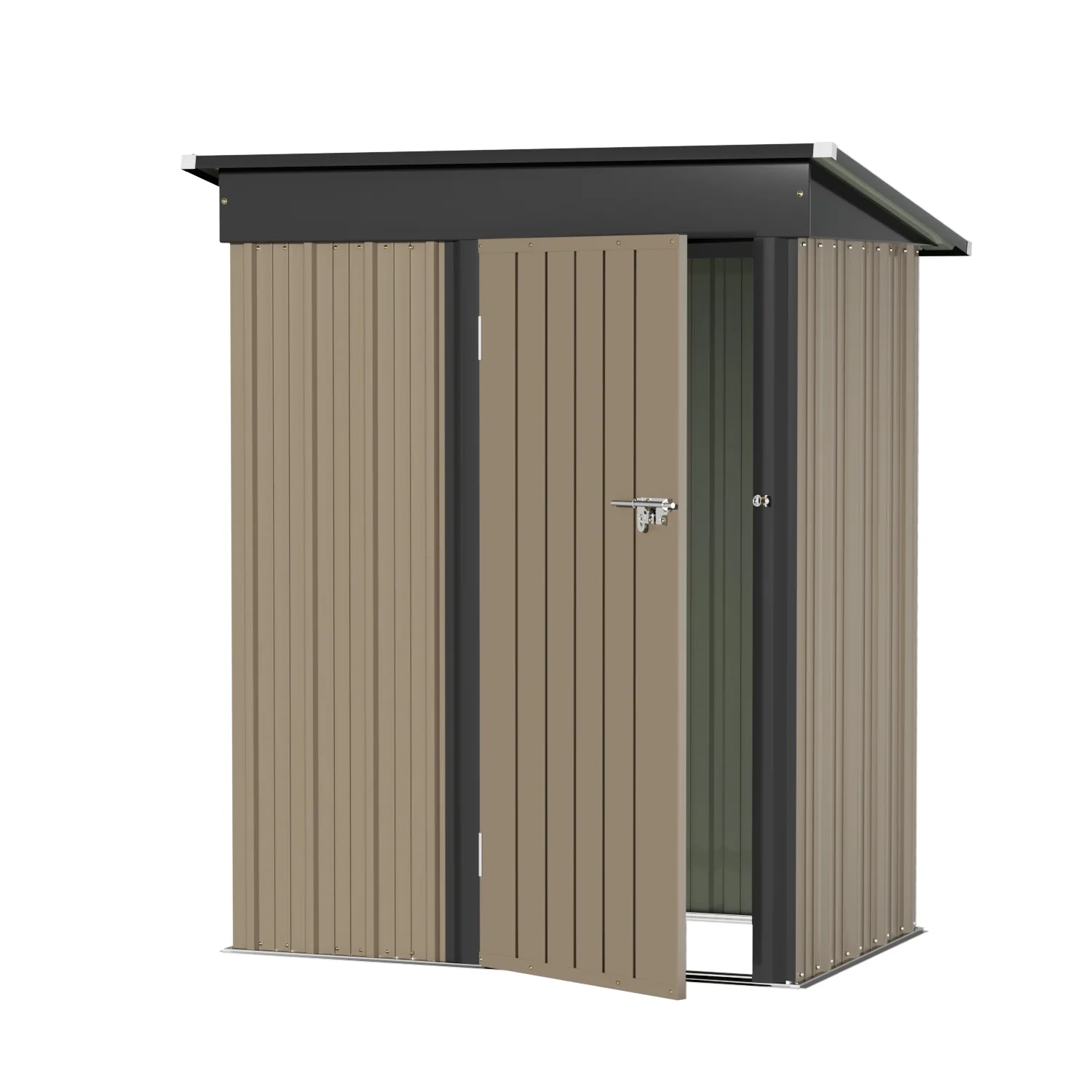 Devoko 5��3 ft.Patio Metal Shed, Lockable Garden Shed for Outdoor Backyard Patio Storage