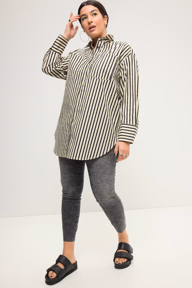 Striped Button-Down Blouse