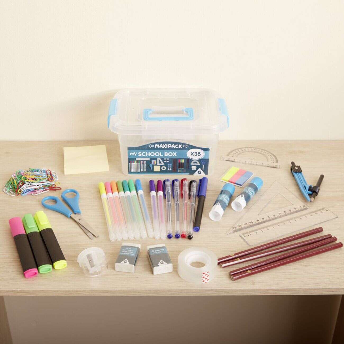 Coffret essentiels d'école 38 pièces