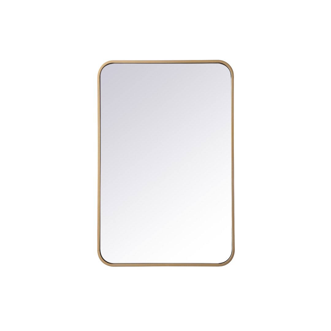 Sabine Metal Rounded Rectangle Wall Mirror Finish: Brass, Size: 30'' H x 20'' W