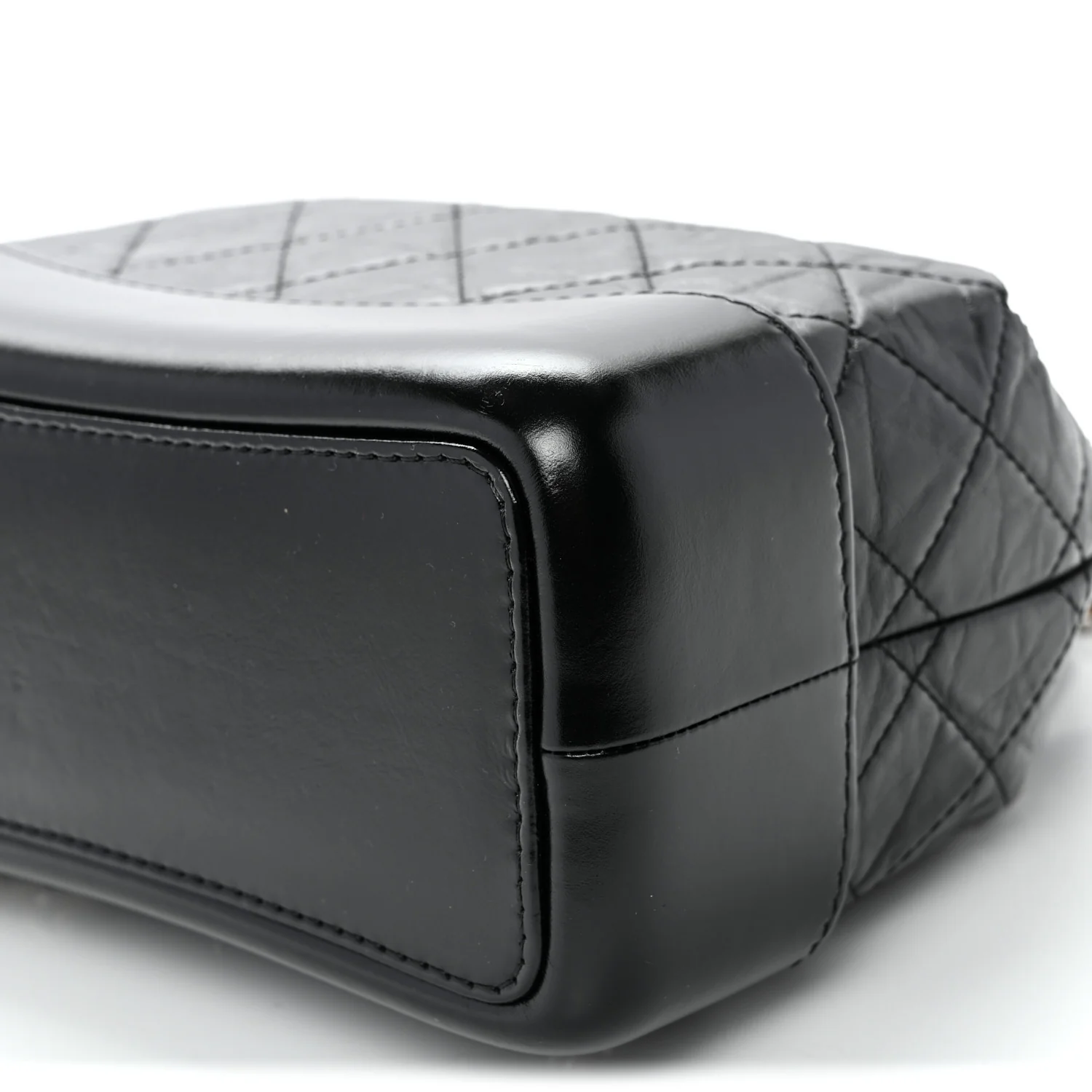 Aged Calfskin Quilted Small Gabrielle Backpack Black