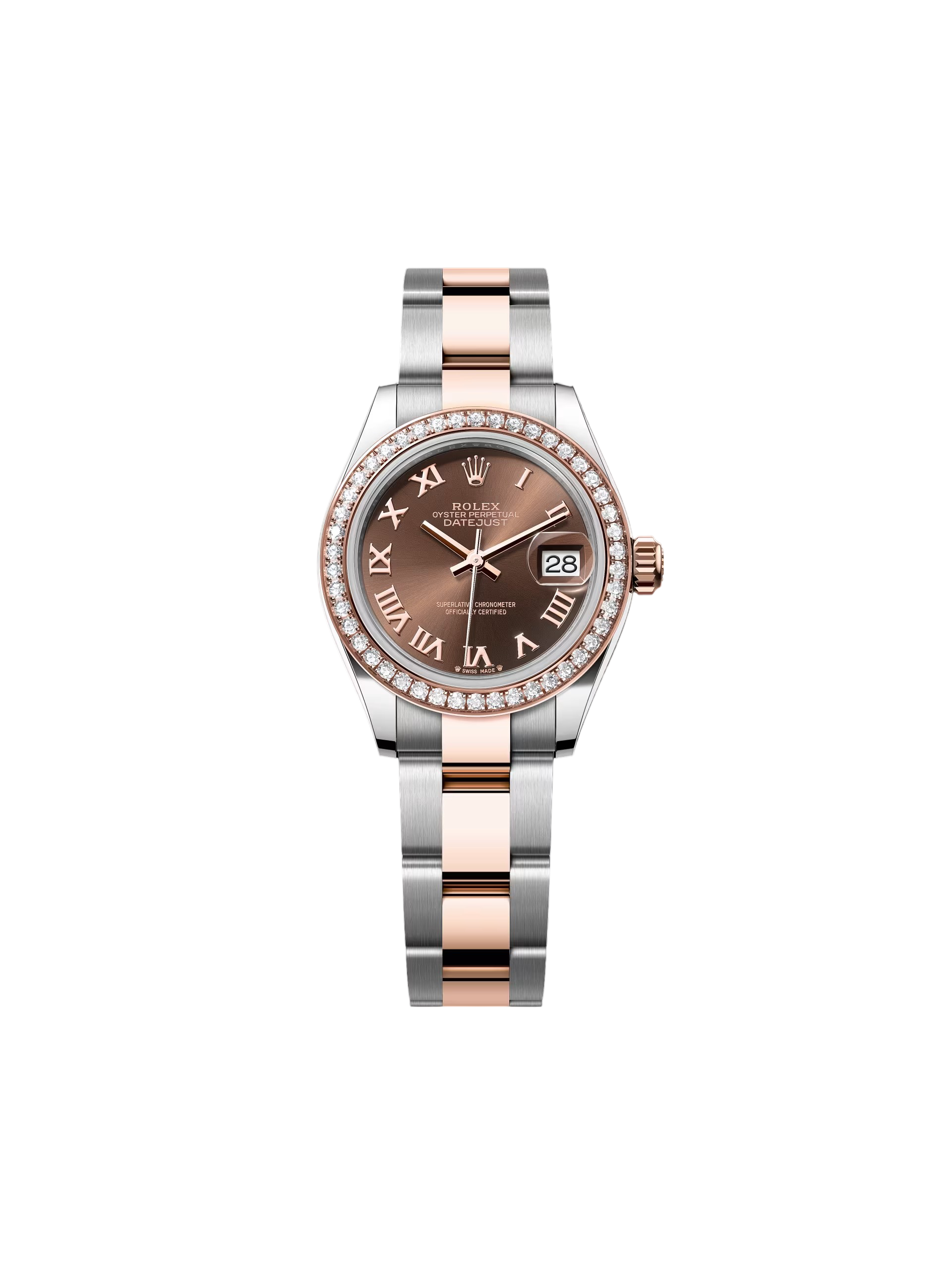 【Super Clone】RLX Lady-Datejust 28mm 279381RBR Chocolate Roman Dial Oyster Bracelet
