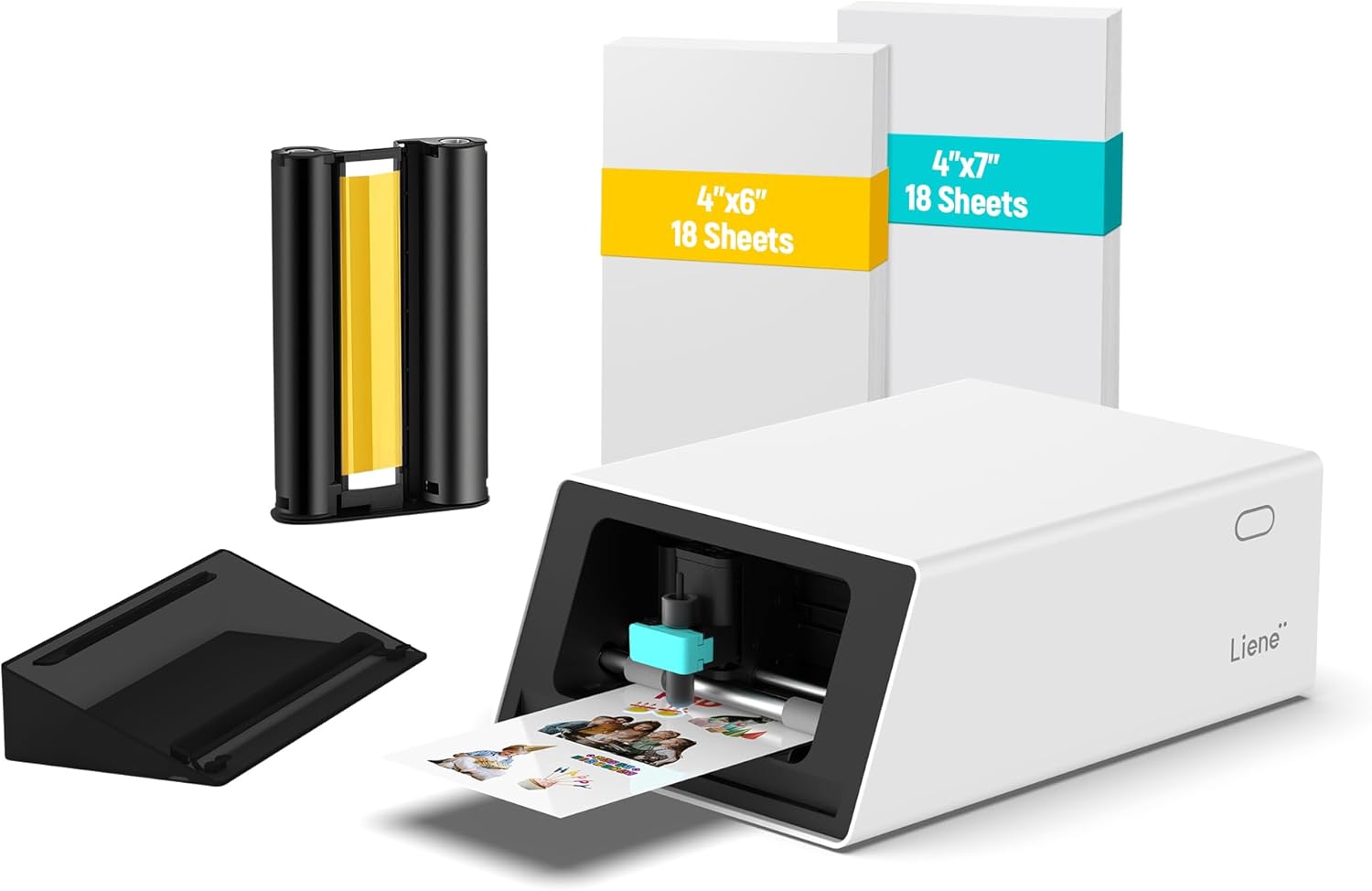 Liene PixCut S1 Color Sticker Printer & Cutting Machine - All-in-One Sticker Maker for DIY Crafts  Custom Labels & Gifts. Thermal Dye-Sublimation Photo Printer  300 DPI  Precise AI Auto-Cutting